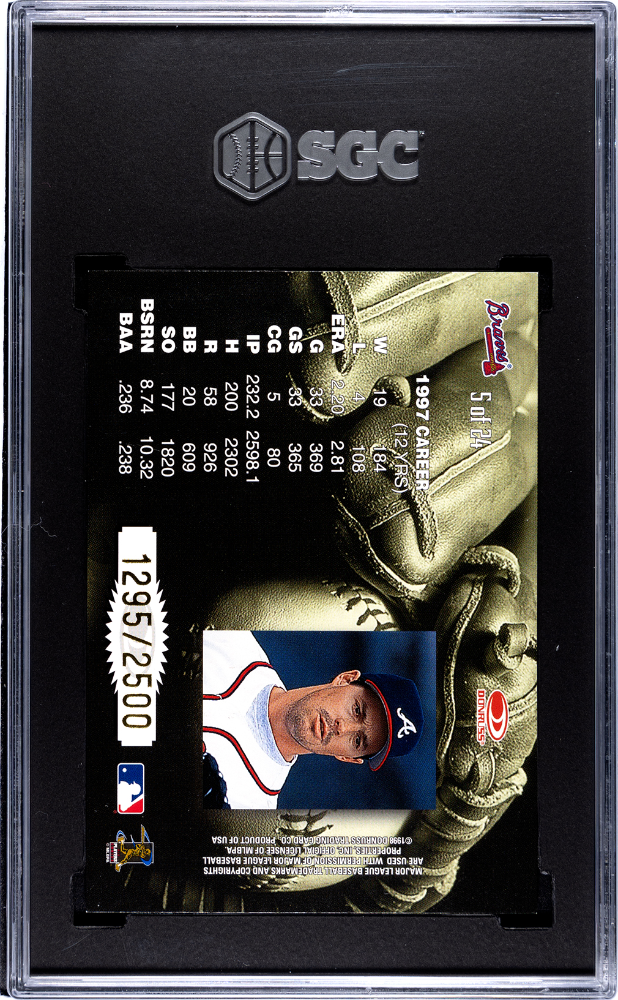 1998 Leaf Greg Maddux #5 Statistical Standouts 2500 SGC 8.5