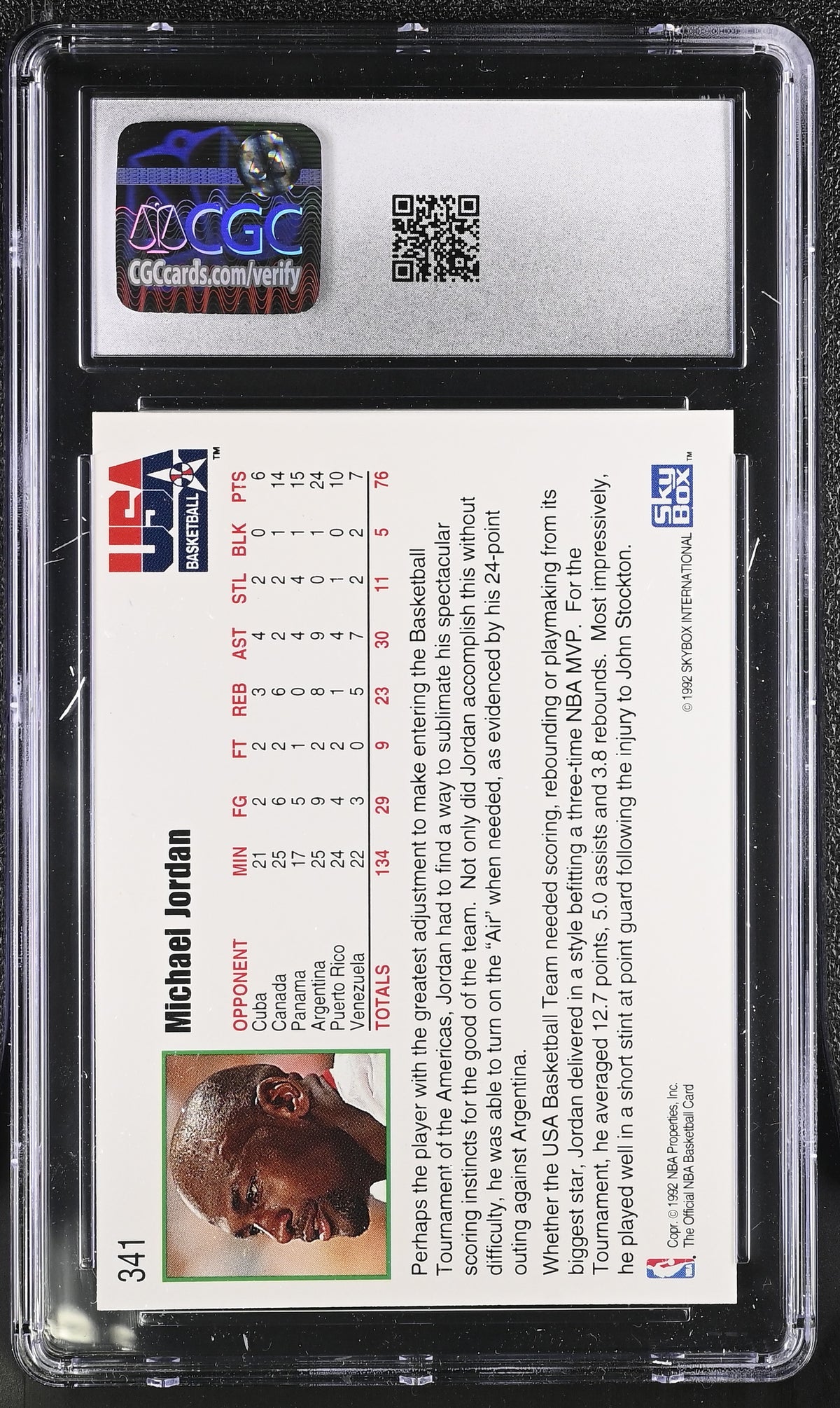 1992-93 Hoops Michael Jordan #341 CGC 9