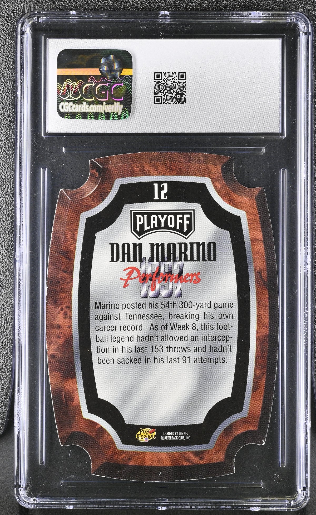1997 Playoff Contenders Dan Marino Performer Plaques #12 CGC 9.5 Miami Dolphins