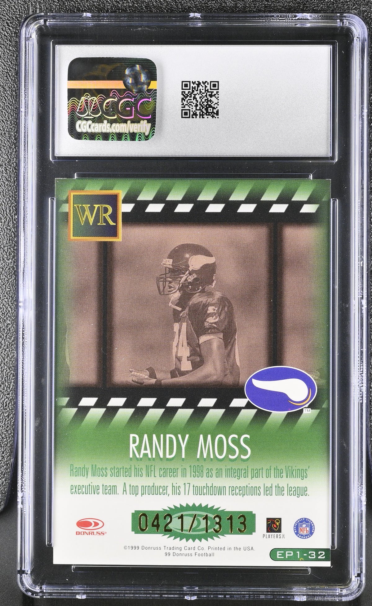 1999 Donruss Randy Moss 421/1313 Executive Producers #EP1-32 CGC 9 Vikings