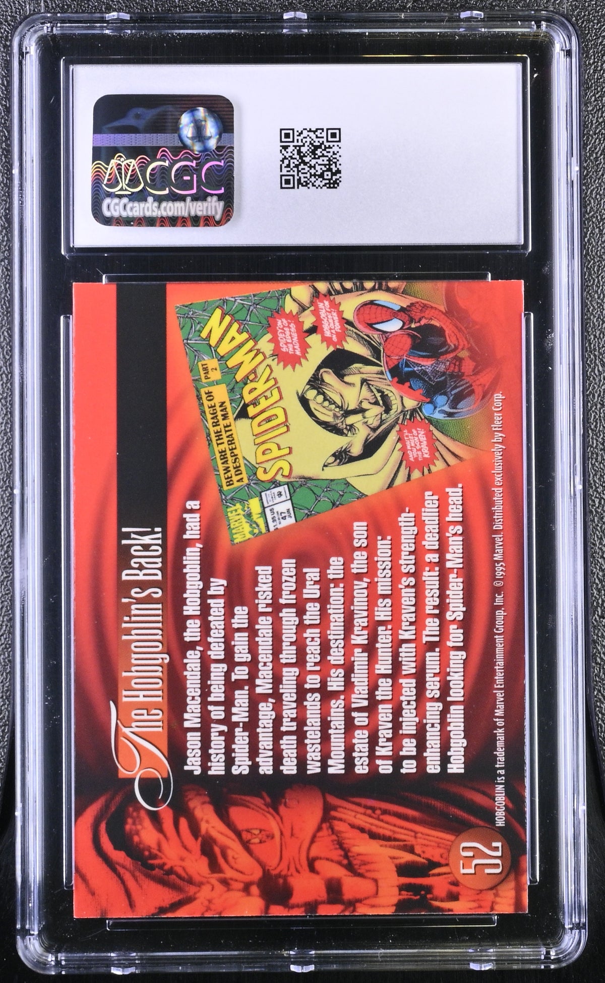 1995 Fleer Flair '95 Marvel Annual Hobgoblin #52 CGC 9.5