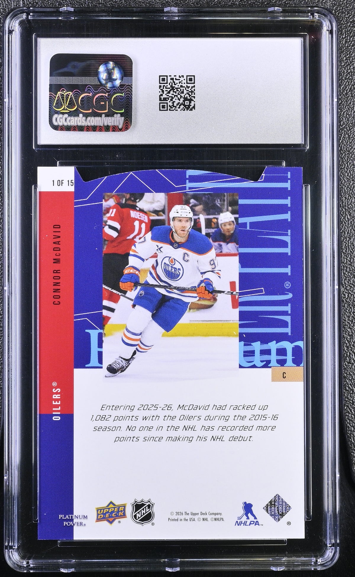 Connor McDavid 2026 Upper Deck CDD Conference Platinum Power CGC 10 Oilers