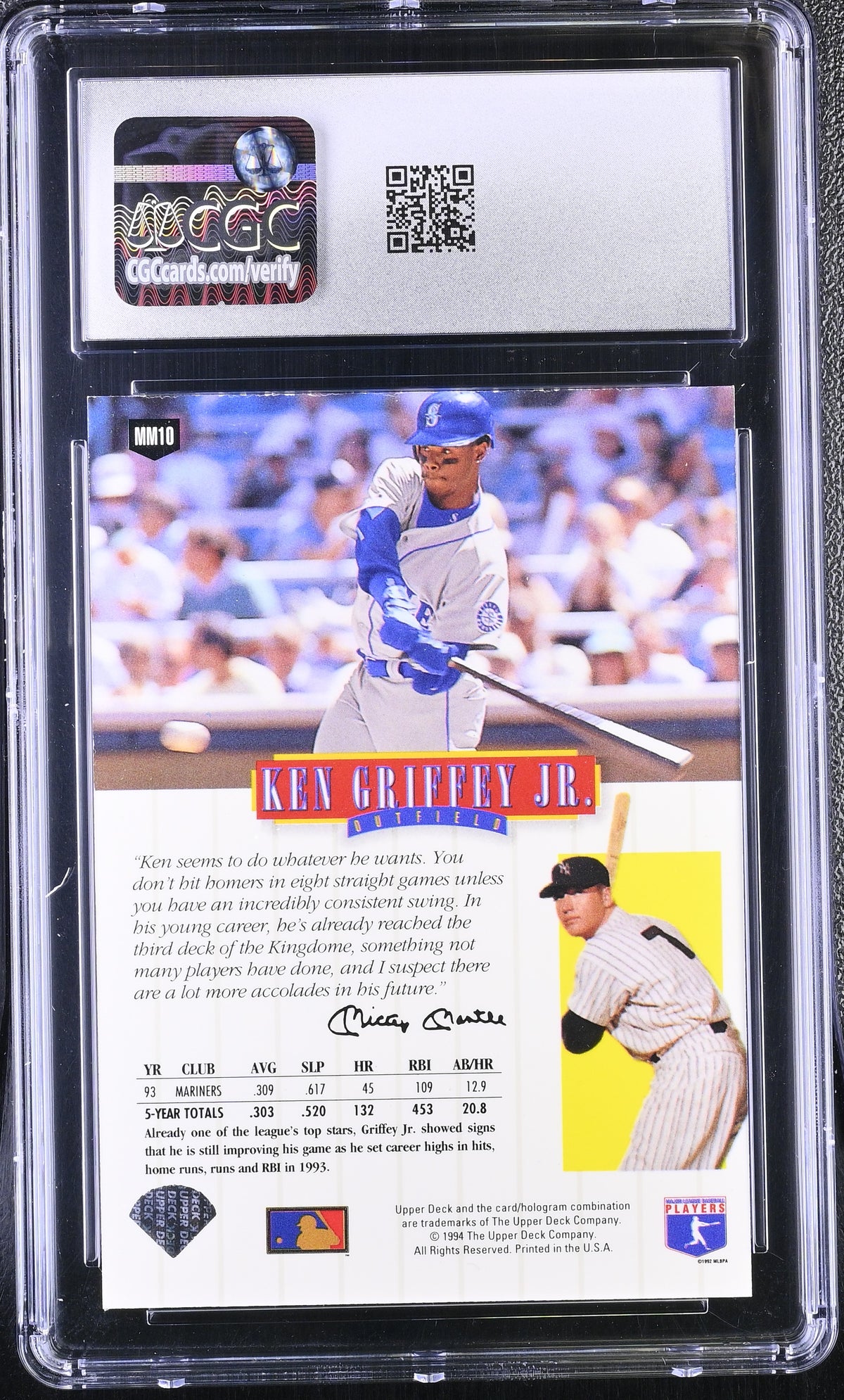 1994 Upper Deck Ken Griffey Jr. Mantle's Long Shots #MM10 CGC 8.5 Mariners