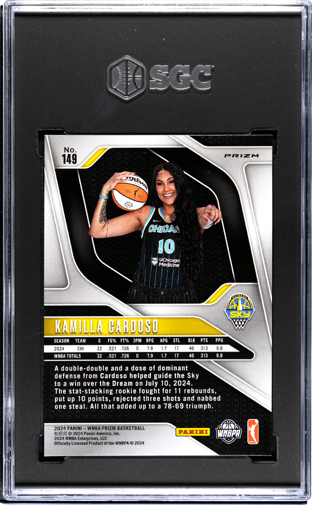 2024 Panini Prizm Wnba Kamilla Cardoso Silver #149 SGC 8