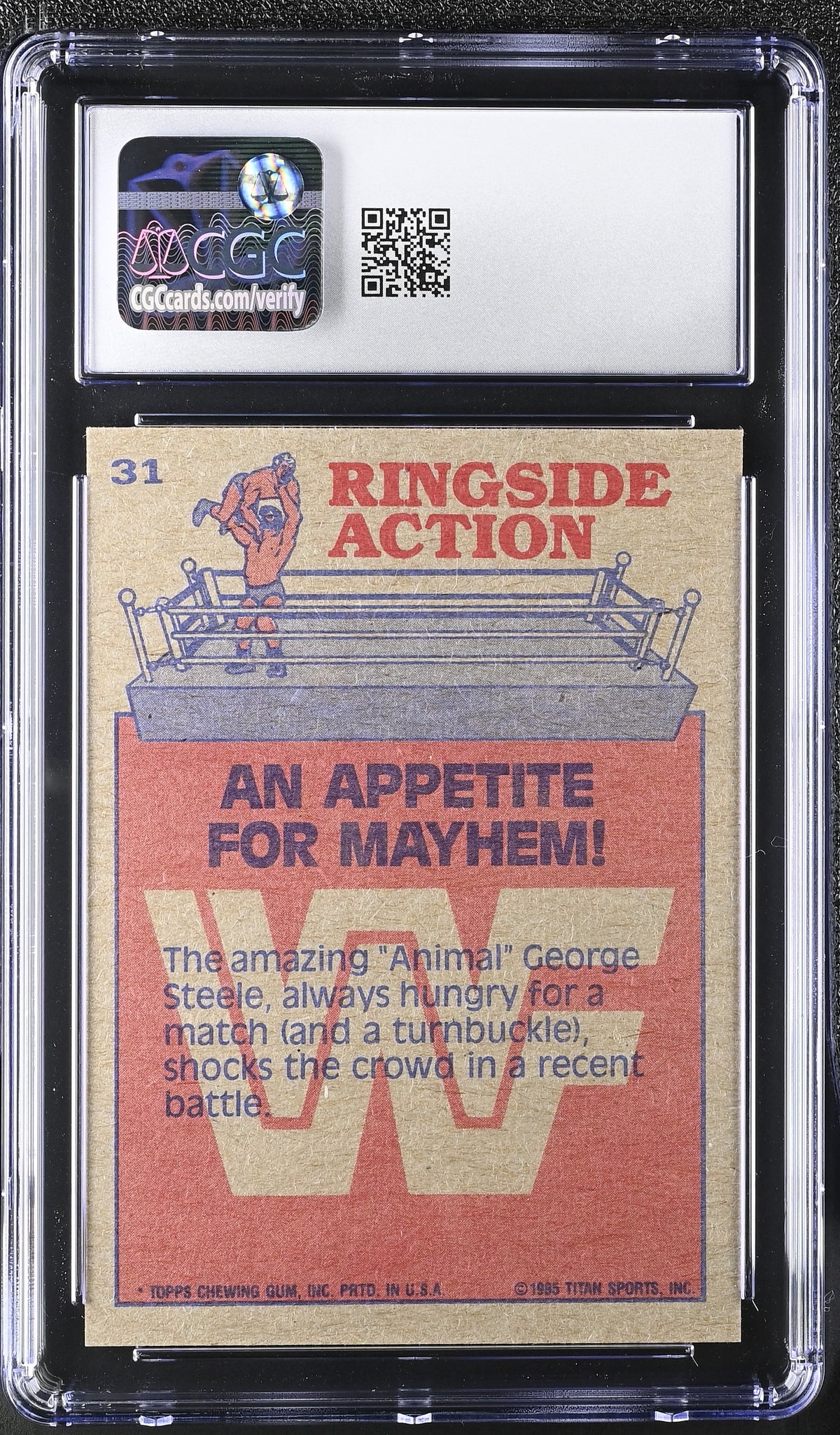 1985 Topps WWF An Appetite For Mayhem! #31 CGC 9