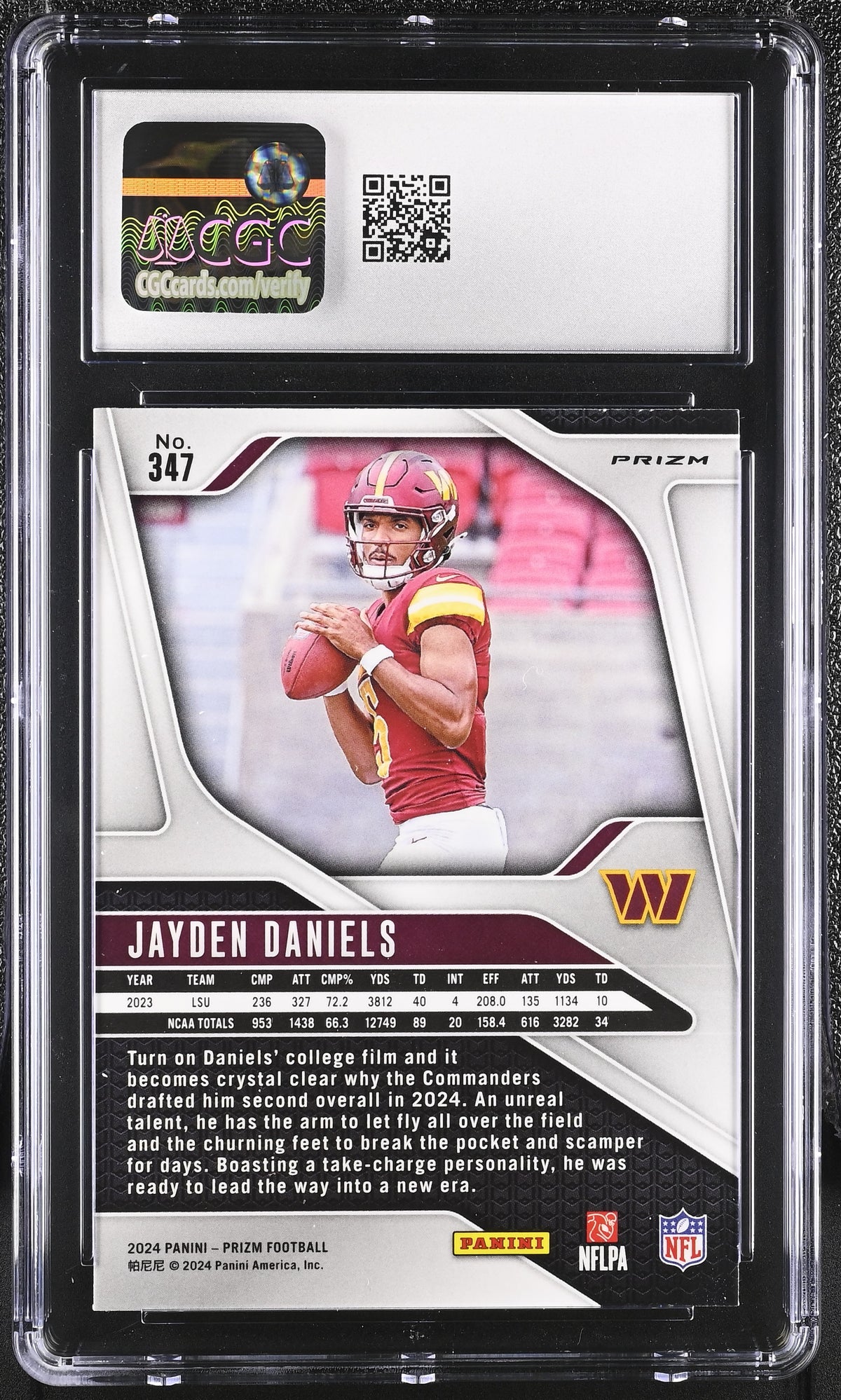 2024 Panini Prizm Jayden Daniels Disco Rookie #347 CGC 10 Washington Commanders