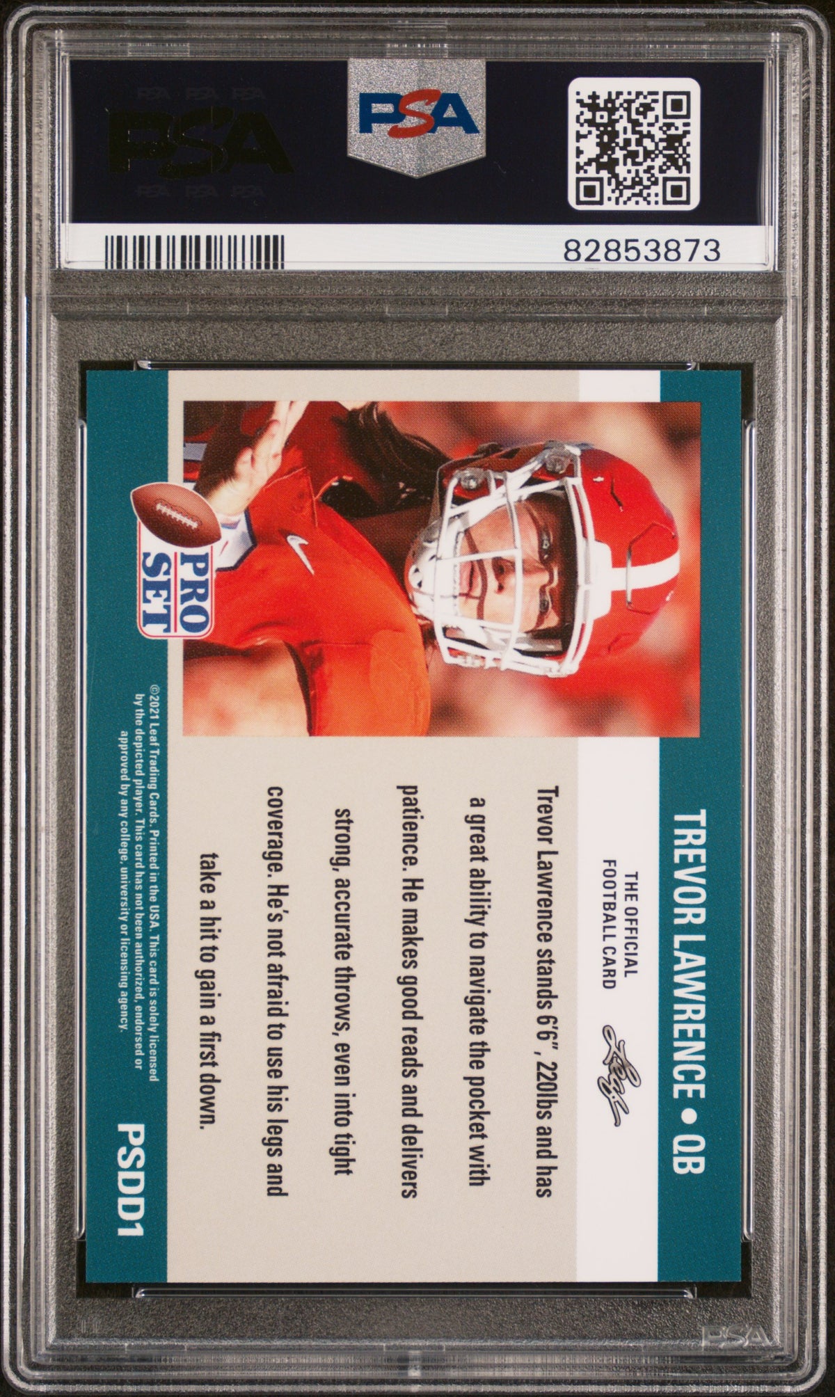 2021 Leaf Pro Set Draft Day Trevor Lawrence Variation Rookie PSA 10 Jaguars