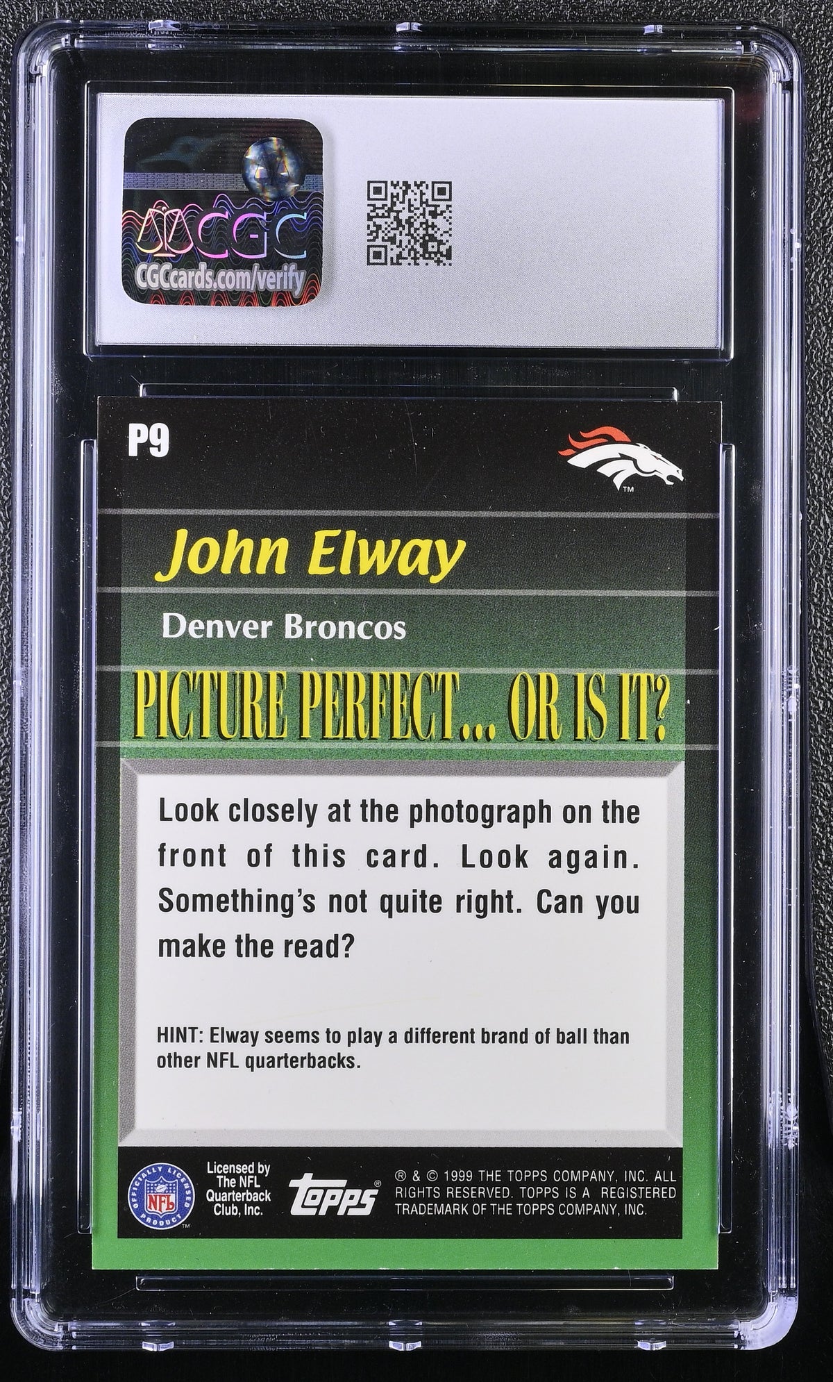 1999 Topps John Elway Picture Perfect #P9 CGC 9.5 Denver Broncos