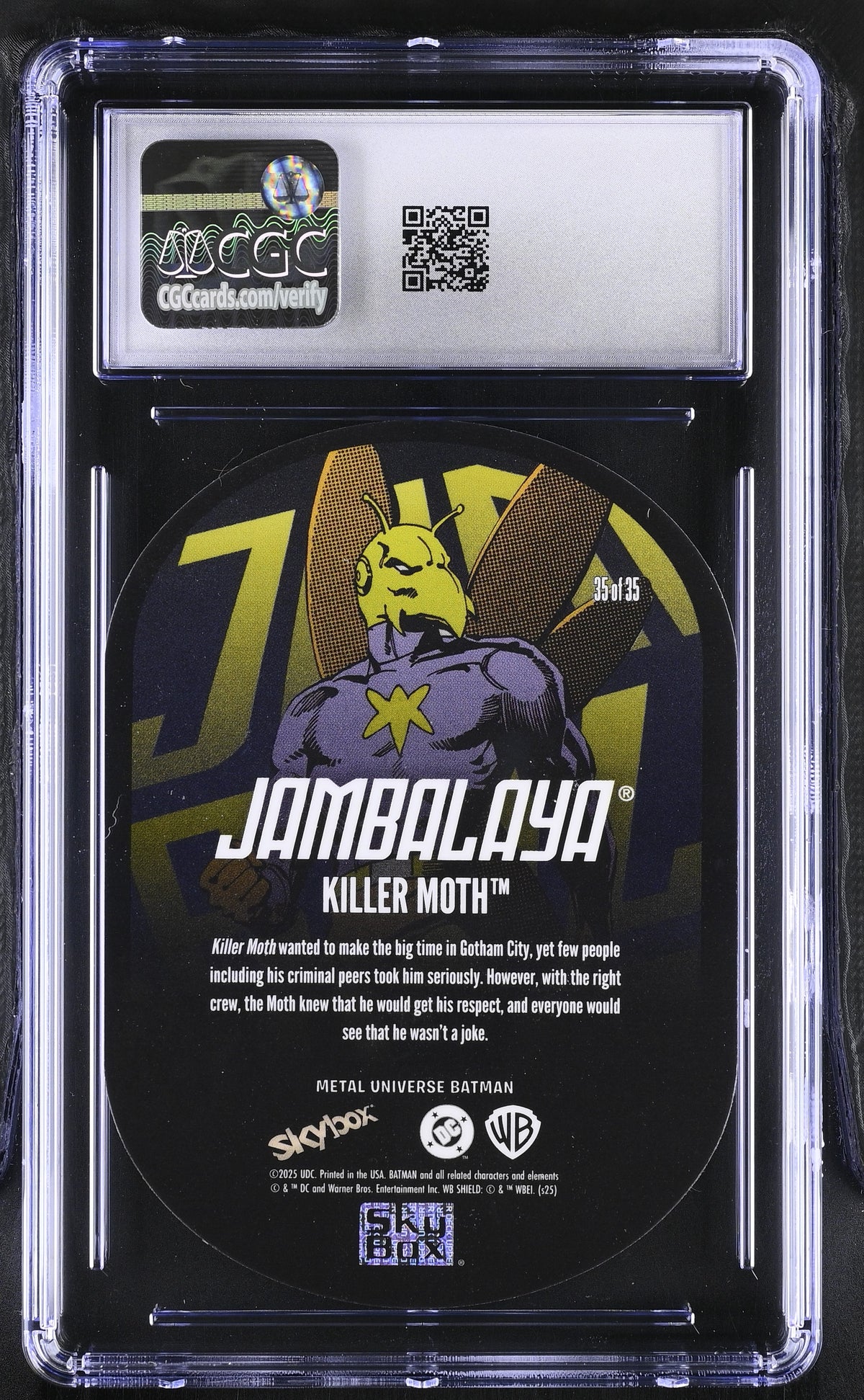 2025 Upper Deck Metal Universe Batman Killer Moth #35 Jambalaya CGC 8.5
