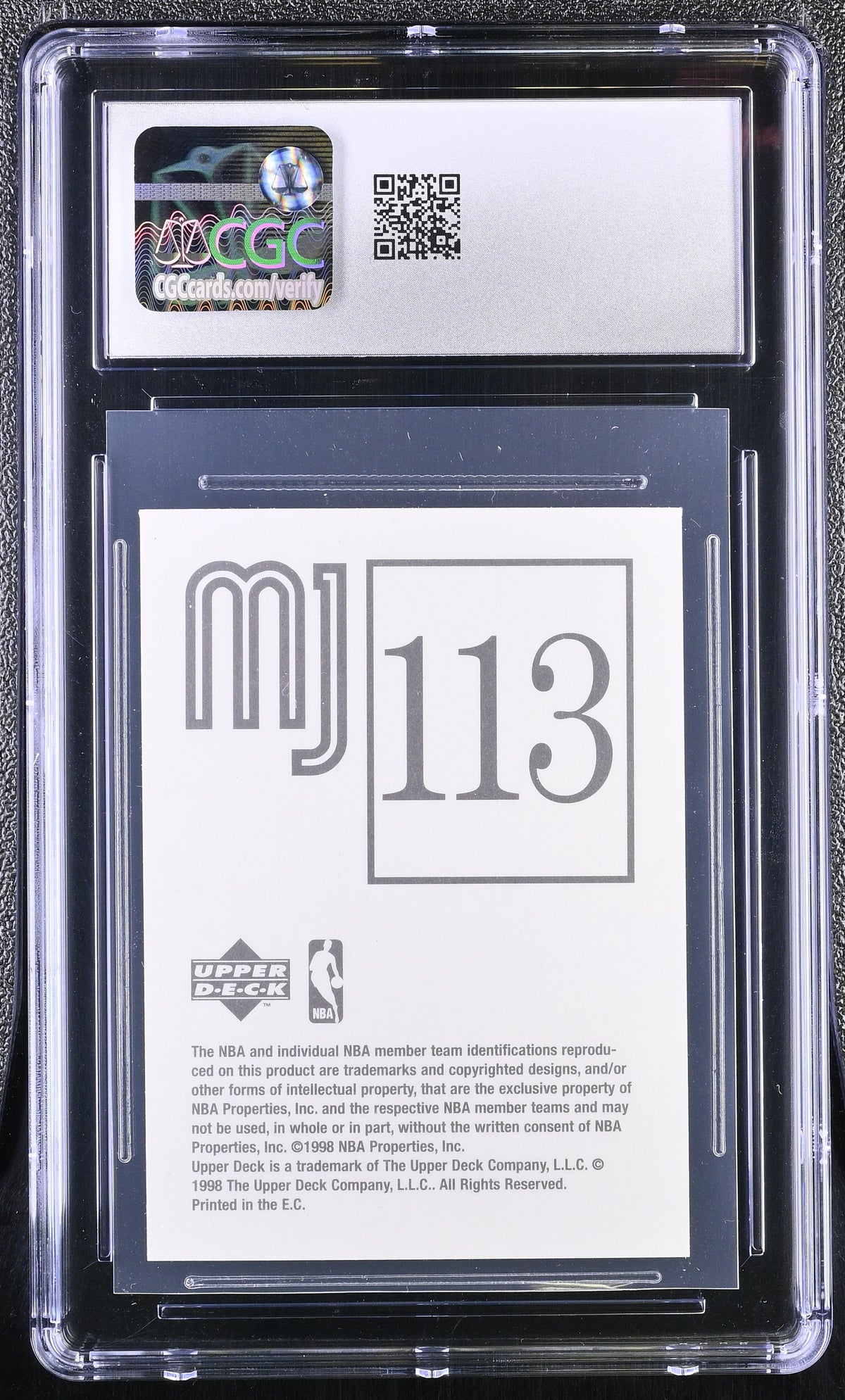 1998 Upper Deck MJ Stickers Michael Jordan #113 CGC 9 Chicago Bulls