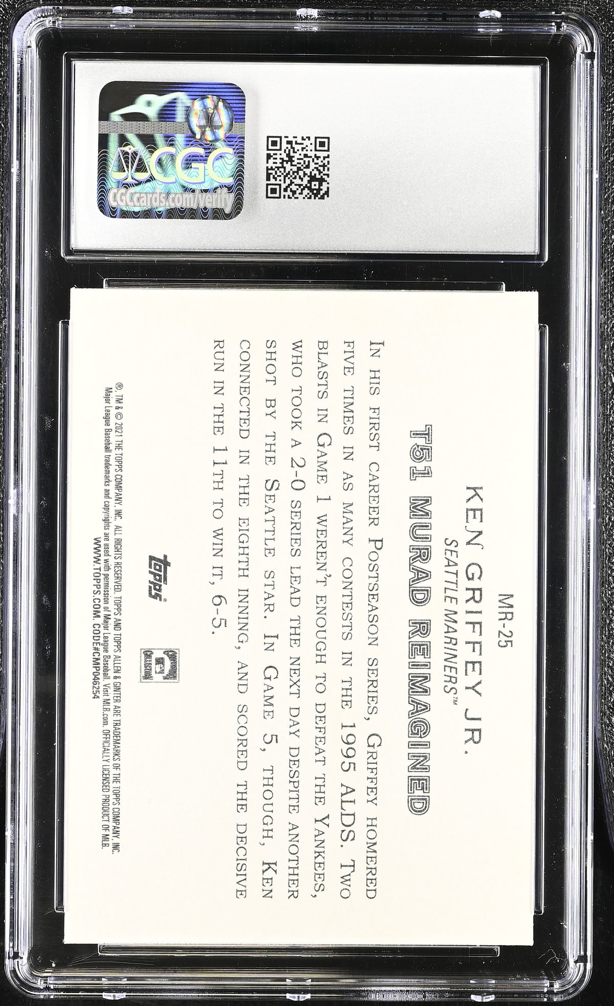 2021 Topps Allen & Ginter Ken Griffey Jr. T51 Murad Reimagined #MR-25 CGC 10