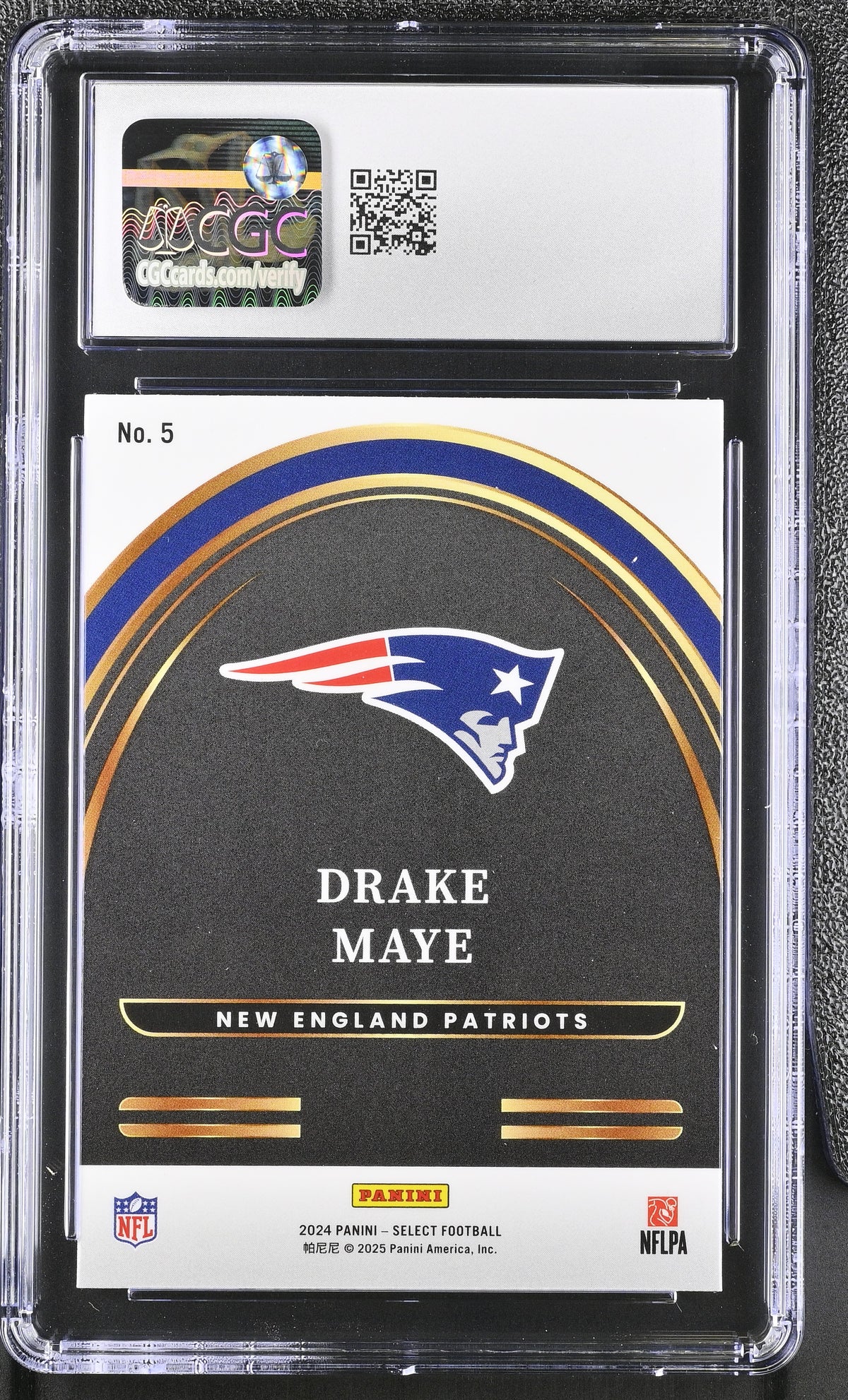 2024 Panini Select Drake Maye Rookie Future #5 CGC 10 New England Patriots