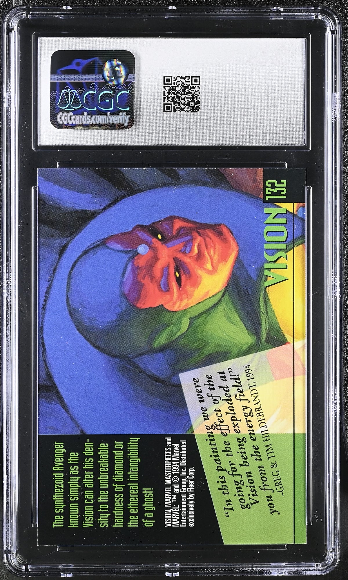 1994 Fleer Marvel Masterpieces Vision #132 Gold Foil Signature Series CGC 9.5