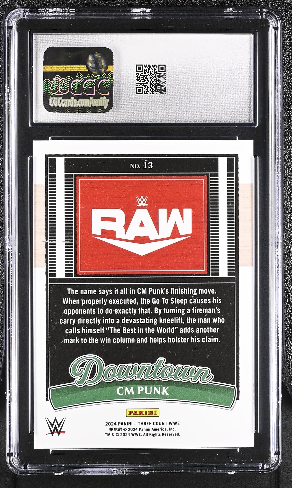 2024 Panini Three Count WWE CM Punk Downtown #13 CGC 9.5