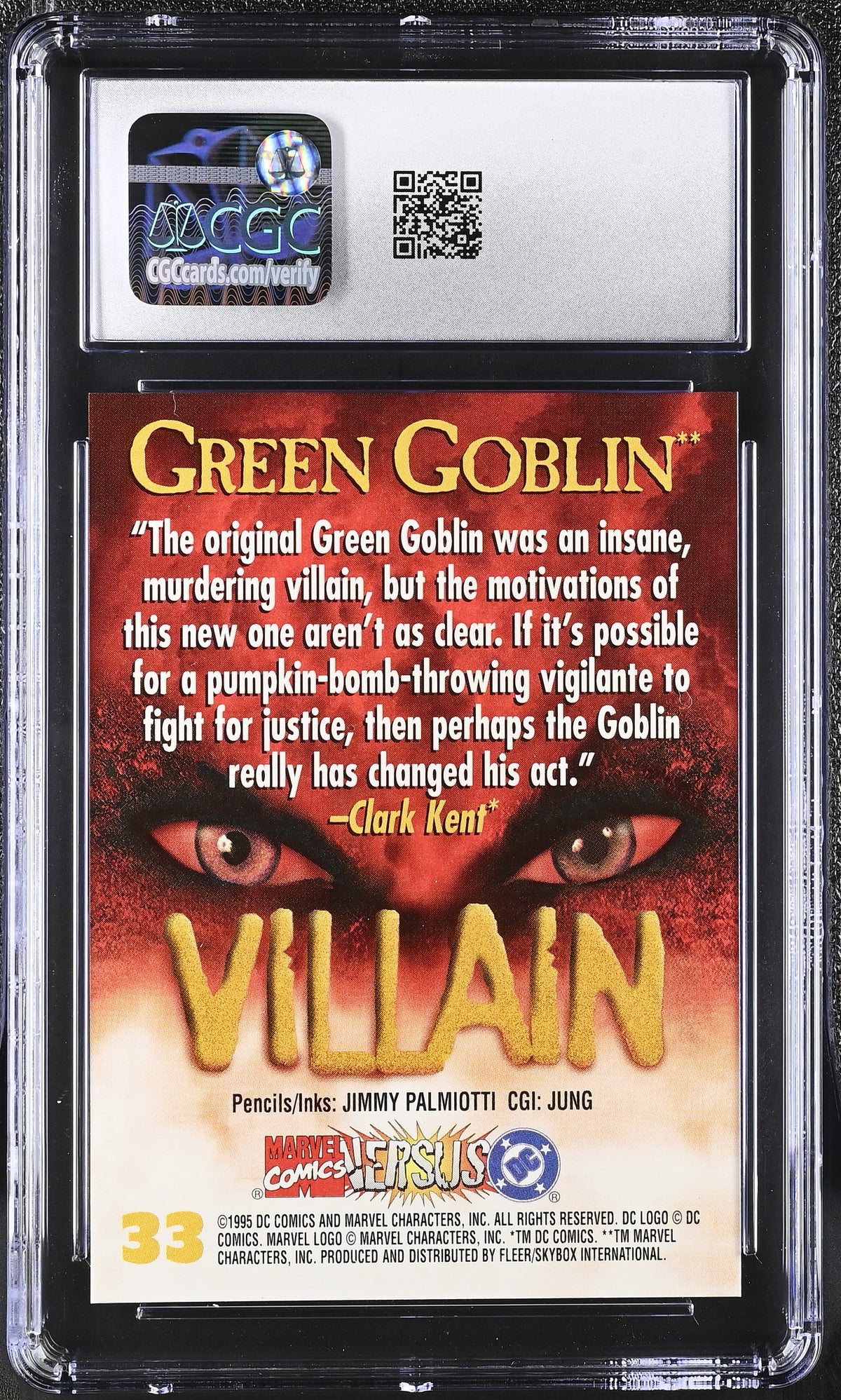 1995 Fleer/Skybox DC VS Marvel Comics Green Goblin #33 CGC 9.5