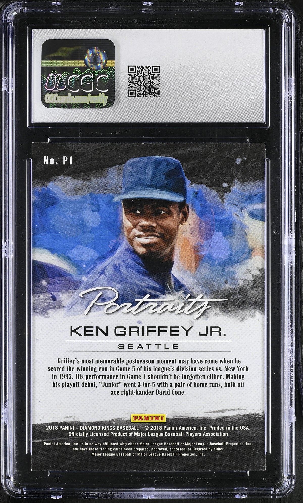 2018 Panini Diamond Kings Ken Griffey Jr. Portraits #P1 CGC 9.5 Seattle Mariners