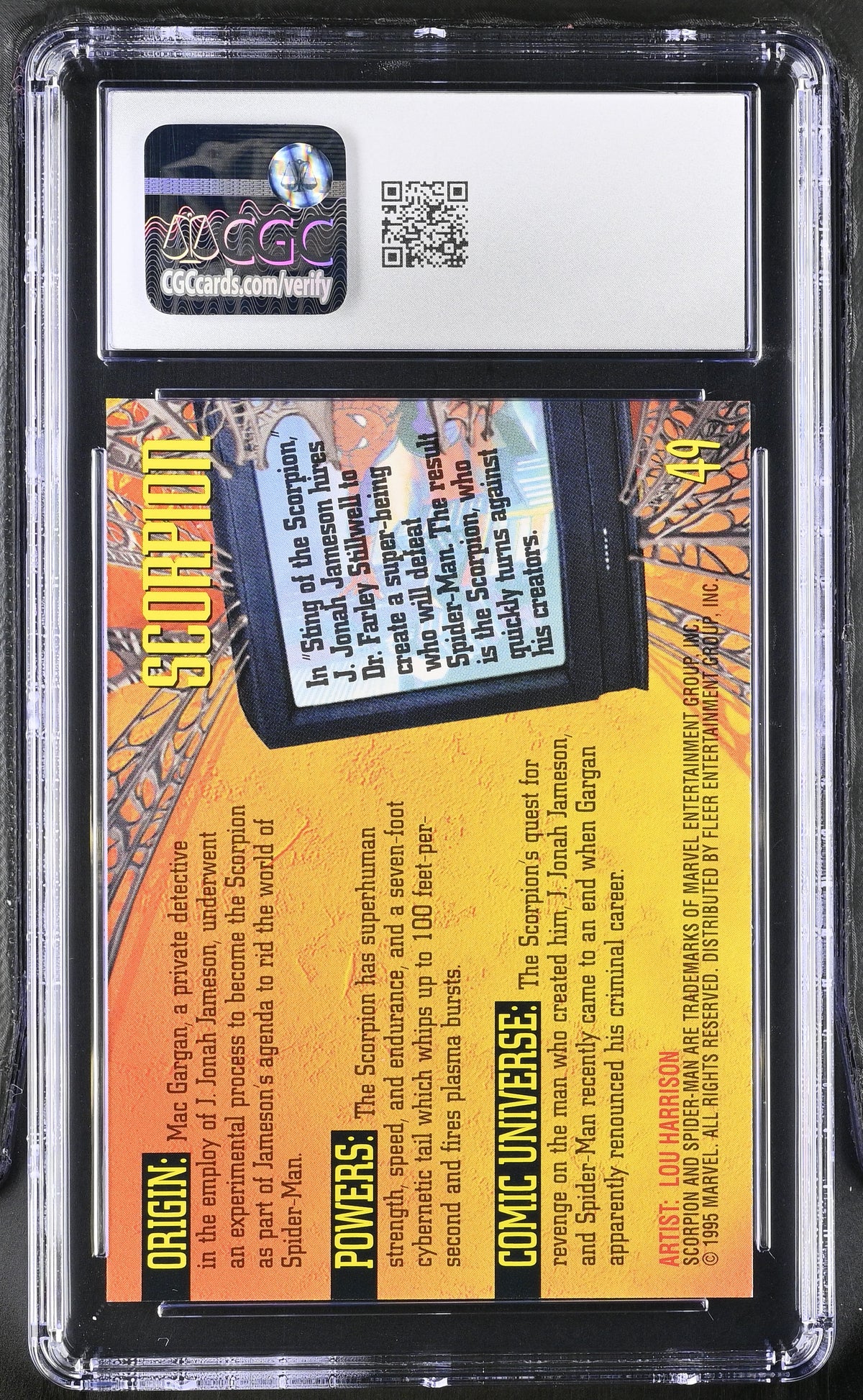 1995 Fleer Ultra Spider-Man Scorpion #49 CGC 10