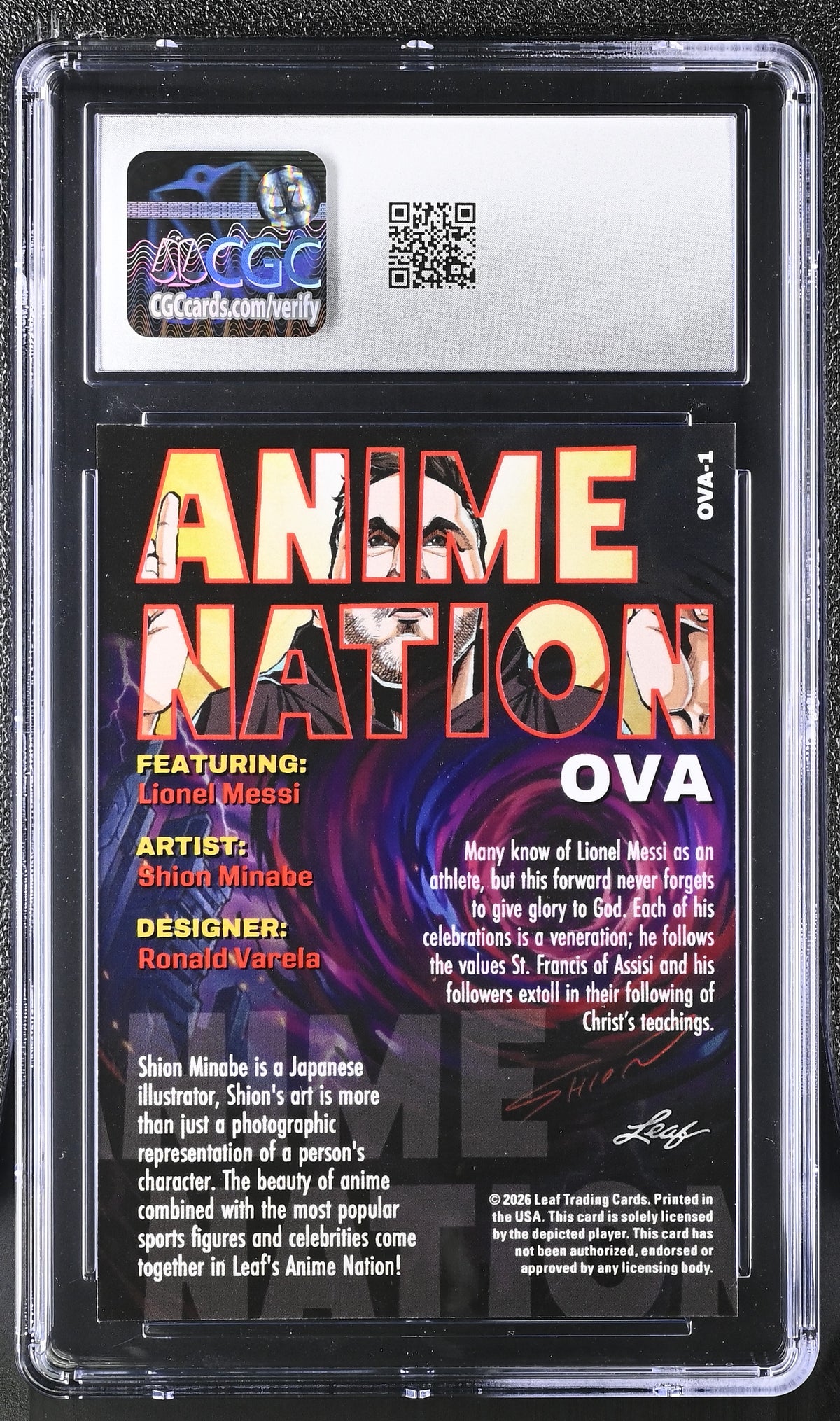 2026 Leaf Anime Nation Ova Lionel Messi #OVA-1 CGC 9