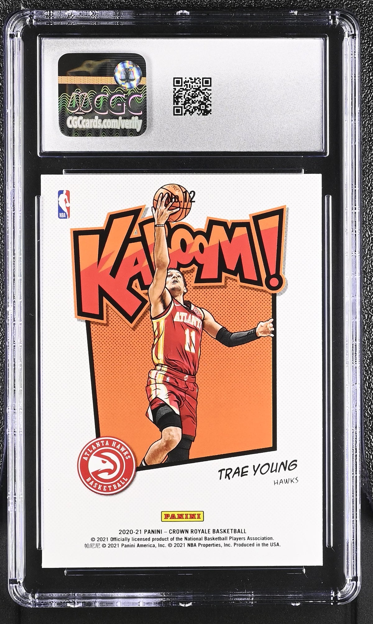 2020-21 Panini Crown Royale Trae Young Kaboom! #12 CGC 10 Atlanta Hawks