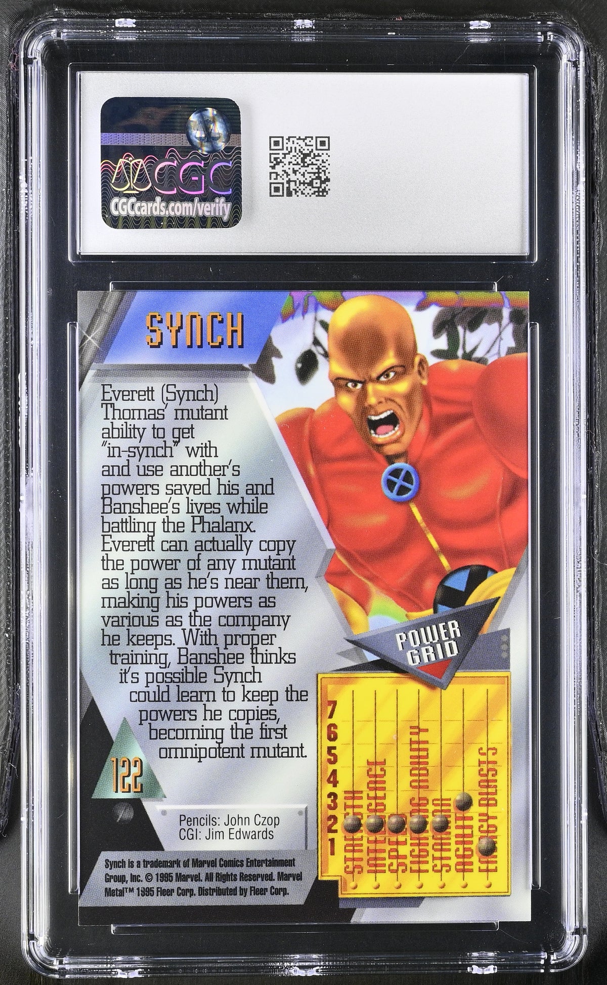 1995 Fleer Marvel Metal Inaugural Edition Synch #122 CGC 10