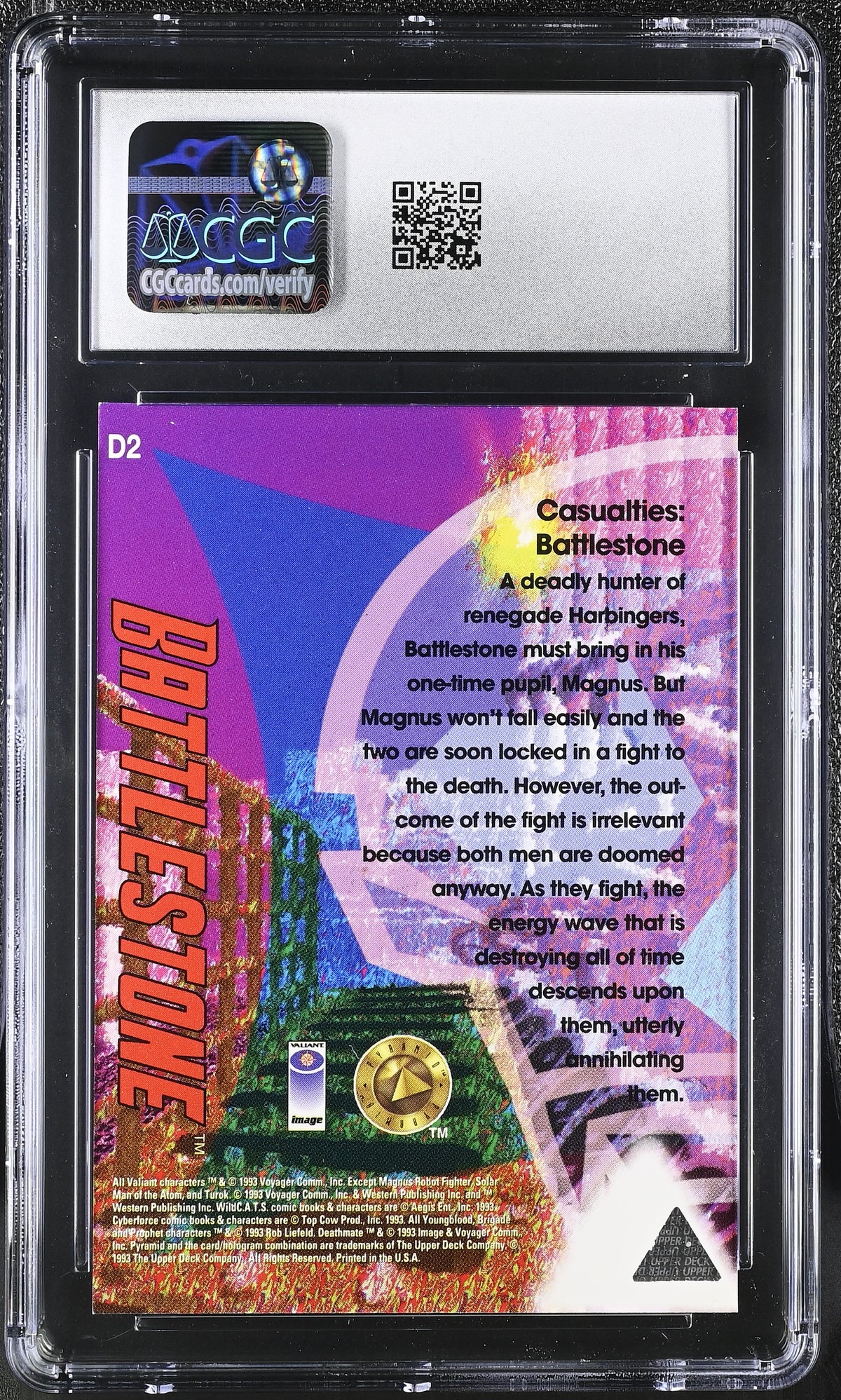 1993 Other Comic Art Deathmate Battlestone Lithograms #D2 CGC 9.5