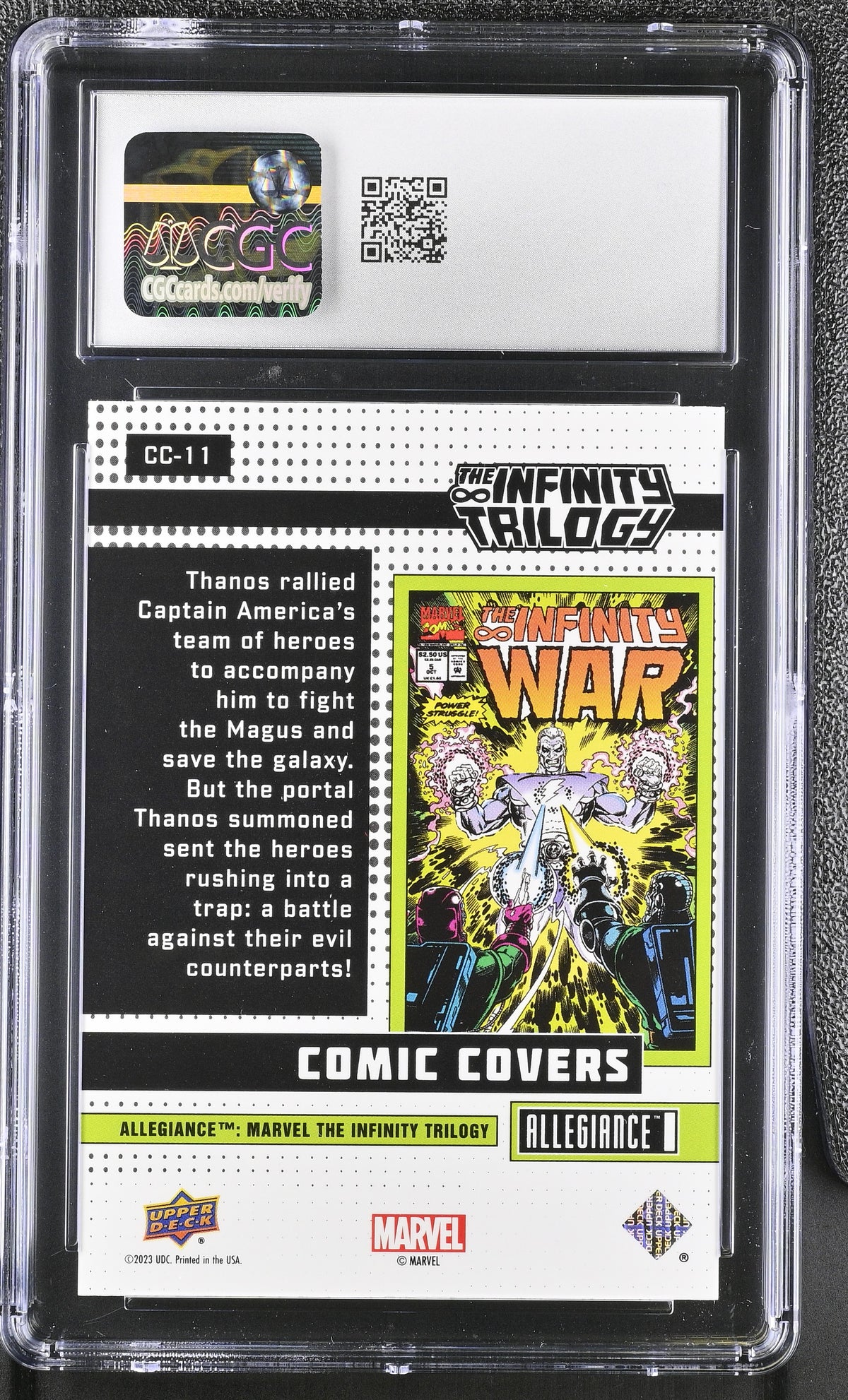 2023 Upper Deck Allegiance Infinity Trilogy CC-11 Comic Covers Lenticular CGC 10