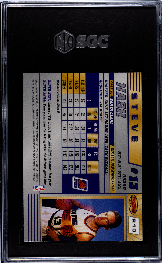 1996 Bowman's Best Steve Nash #R18 SGC 9