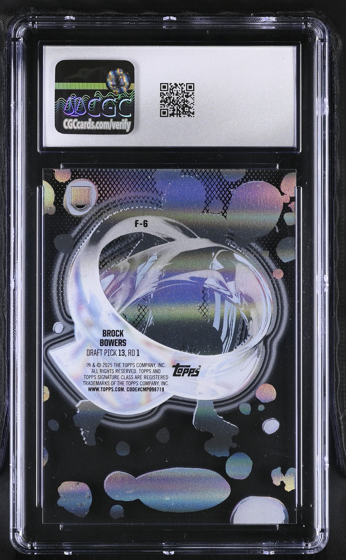 2024 Topps Signature Class Brock Bowers Rookie Fluidity #F-6 CGC 10 Raiders