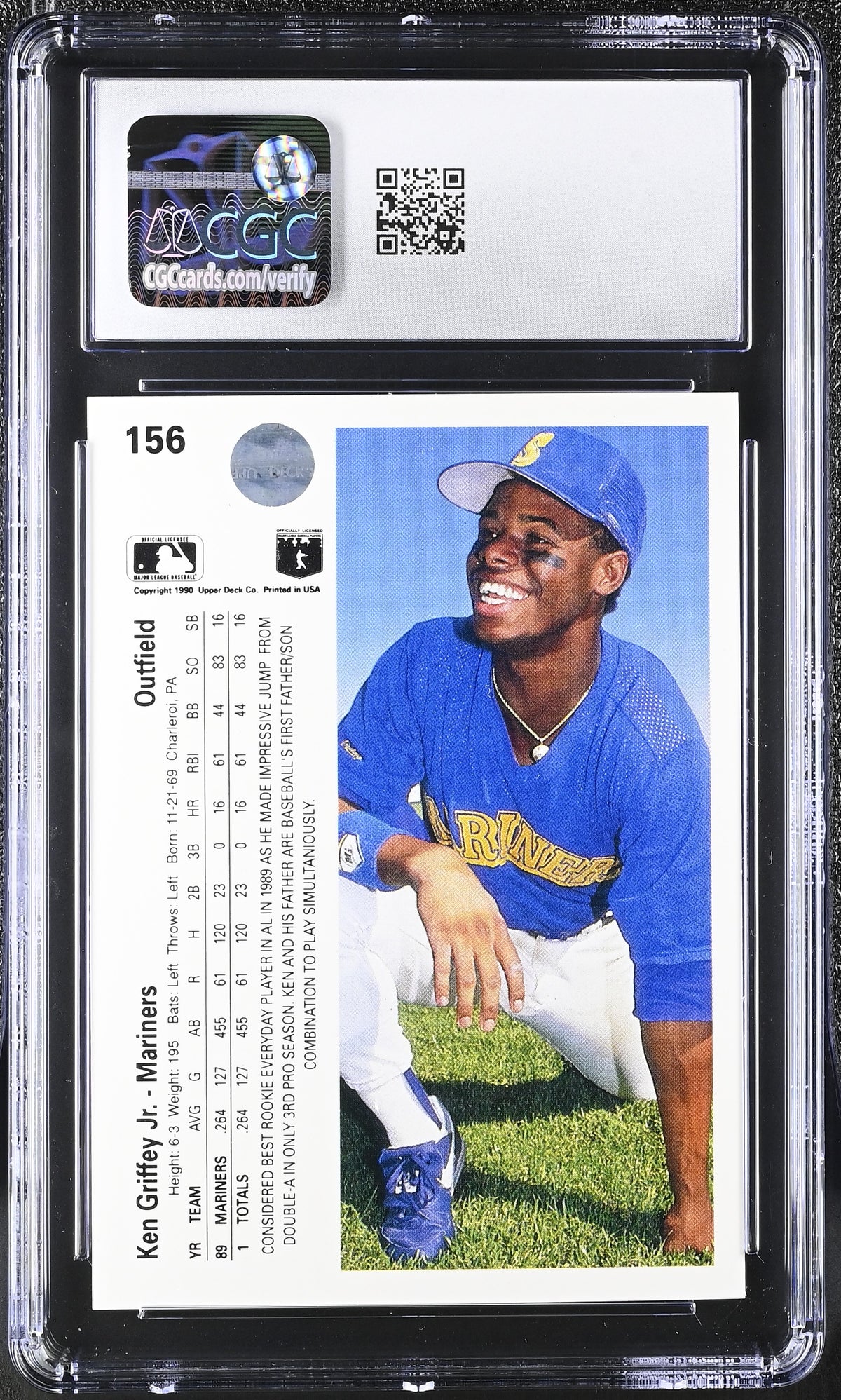 1990 Upper Deck Ken Griffey Jr. #156 CGC 9 Seattle Mariners