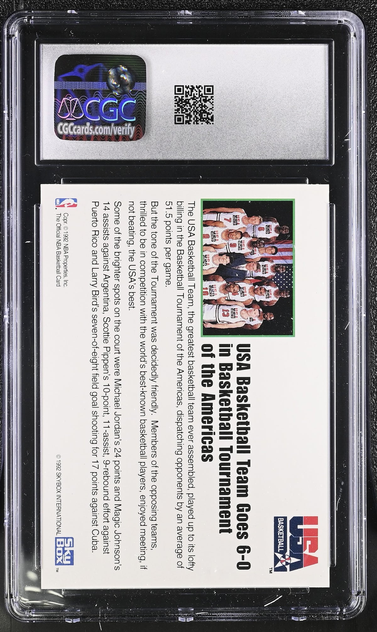 1992-93 Hoops USA Basketball Team CGC 9