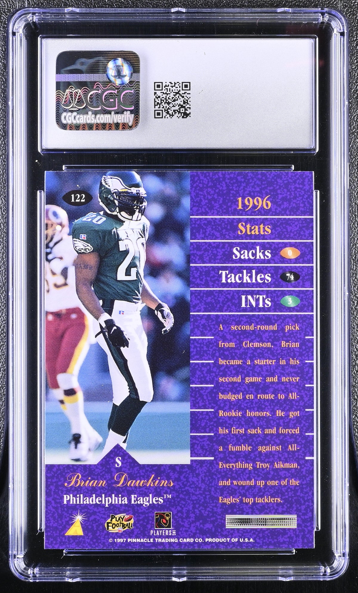 1997 Zenith Brian Dawkins Rookie #122 CGC 10 Philadelphia Eagles