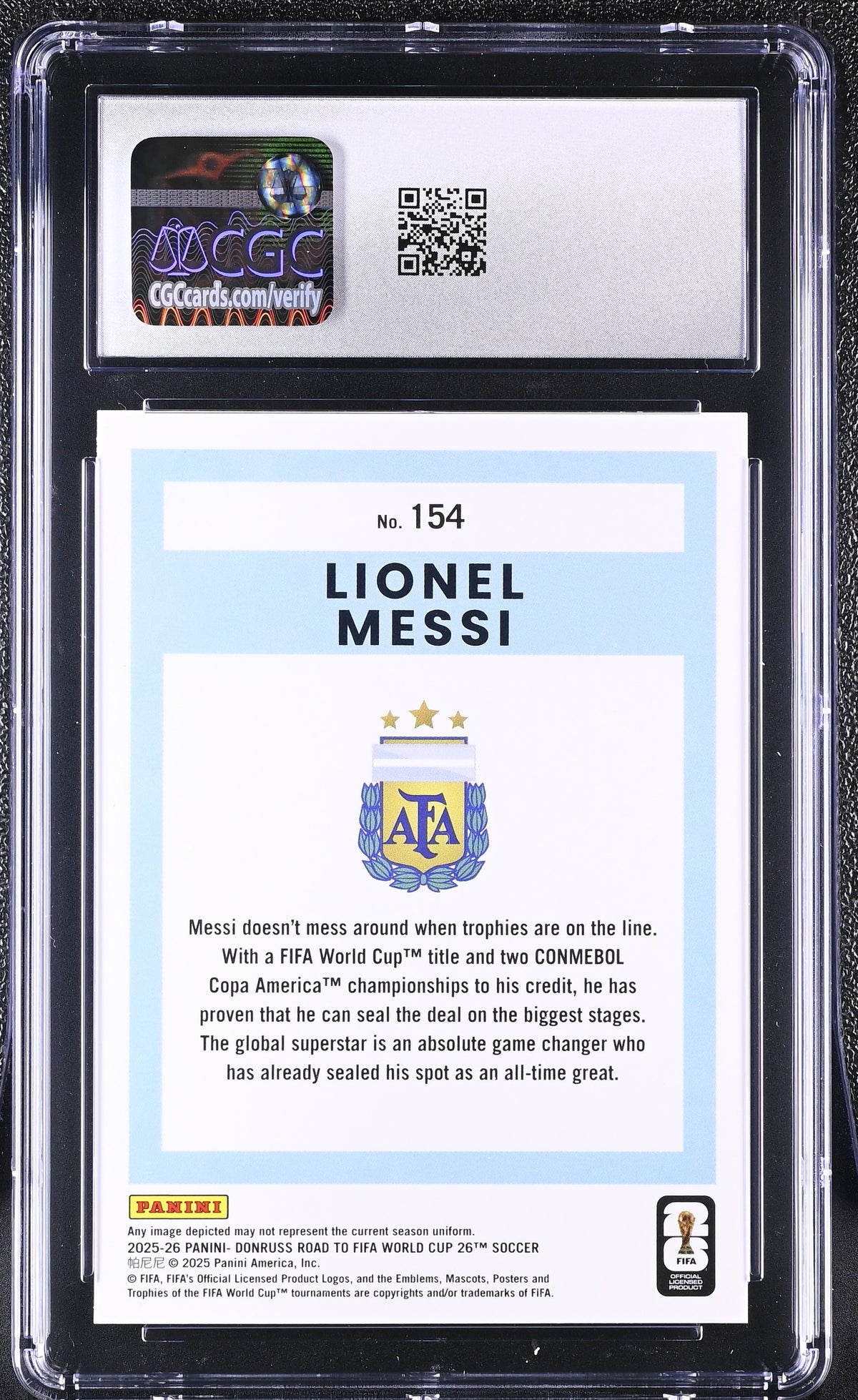 2025-26 Donruss FIFA World Cup Lionel Messi #154 CGC 9 Argentina