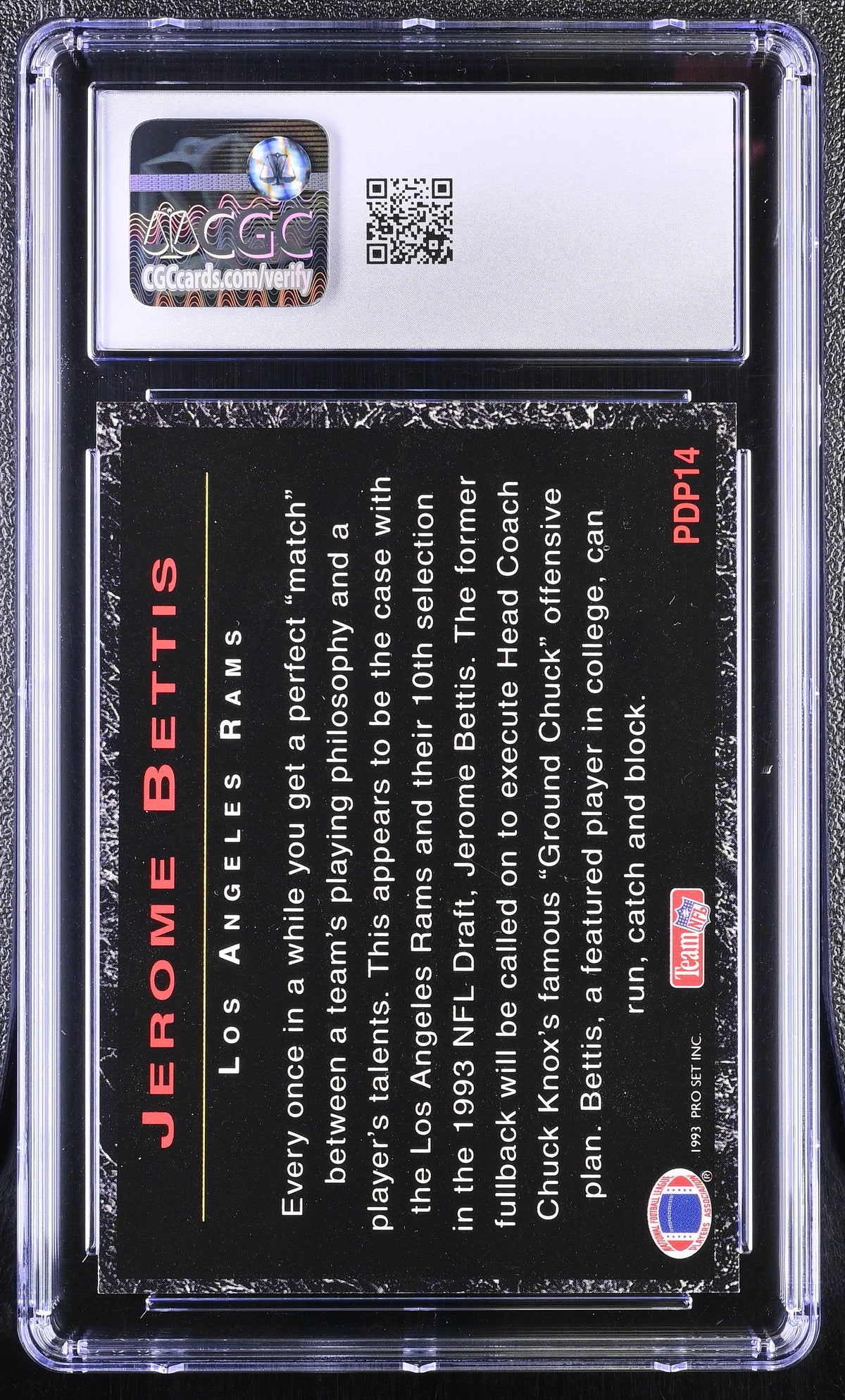 1993 Pro Set Power Jerome Bettis Rookie Power Draft Picks #PDP14 CGC 9.5 Rams