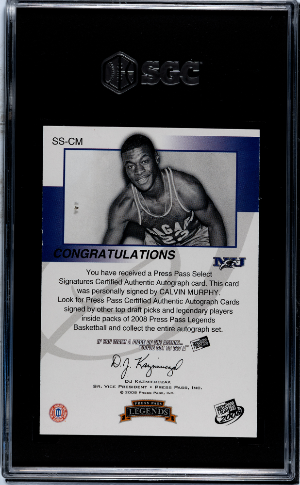 2008 Press Pass Legends Calvin Murphy #SS-CM Select Sigs. SGC 9 Auto 10