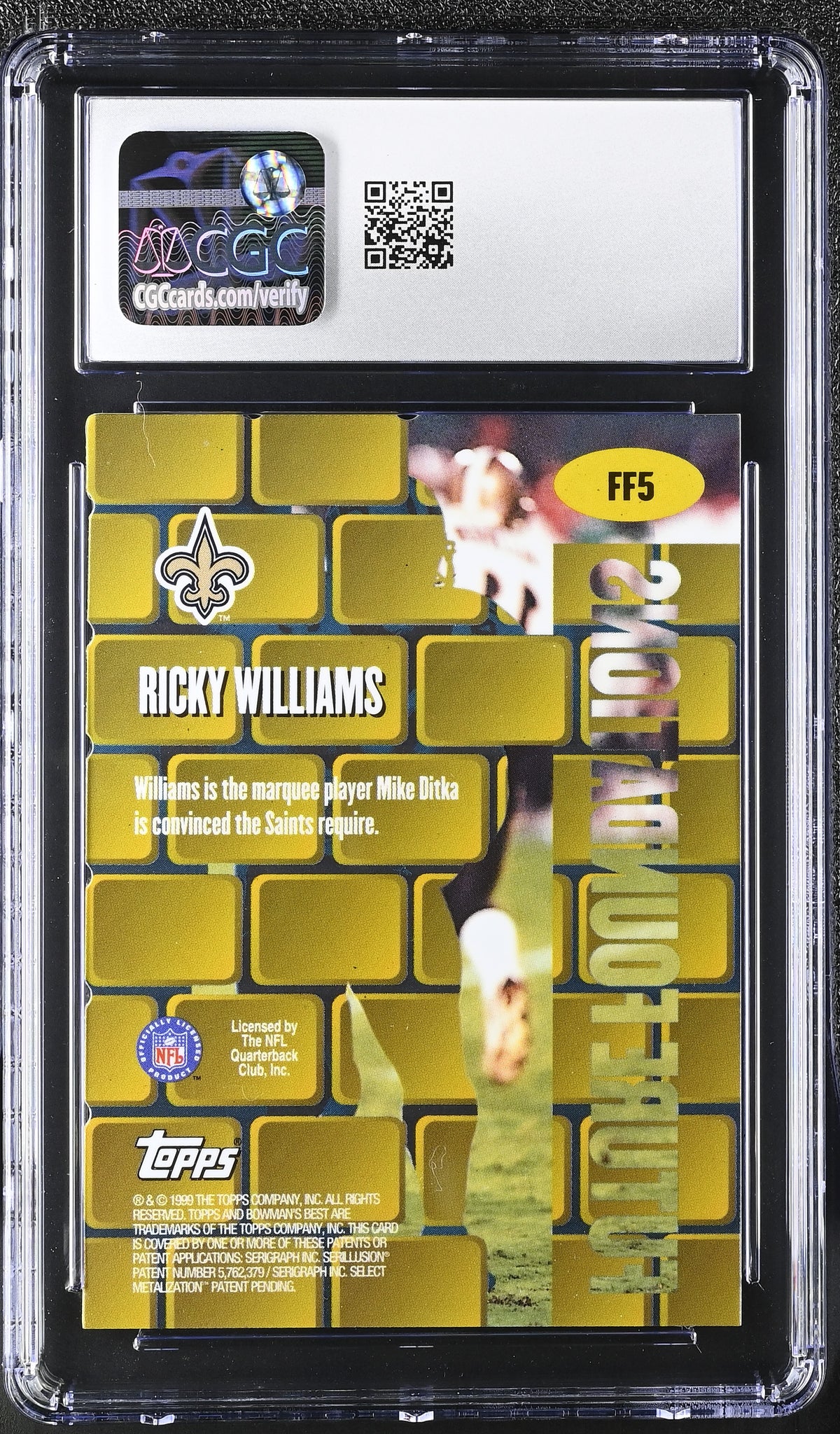 1999 Best Ricky Williams Future Foundations #FF5 CGC 9.5 New Orleans Saints
