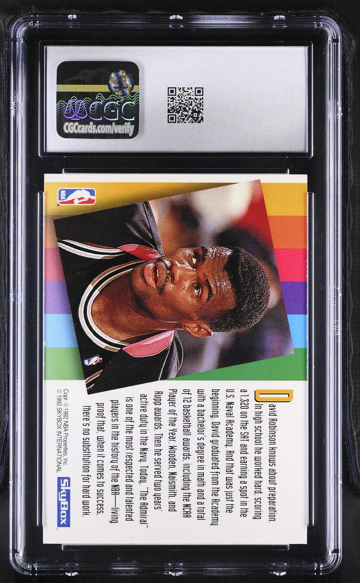 1992-93 Skybox David Robinson Gold The Admiral Comes Prepared CGC 9 Spurs