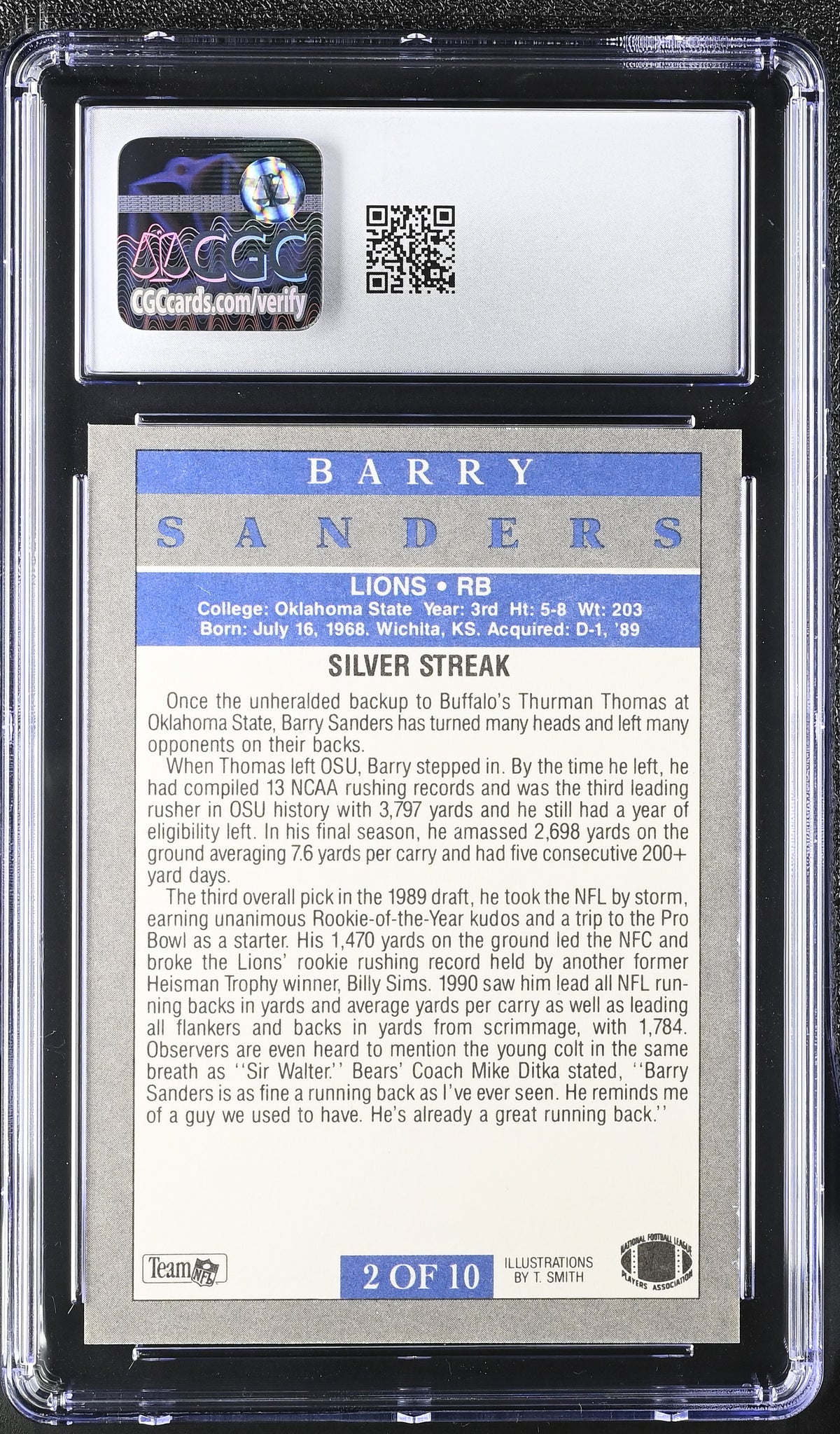 1991 Fleer Barry Sanders Pro-Visions #2 CGC 9.5 Detroit Lions