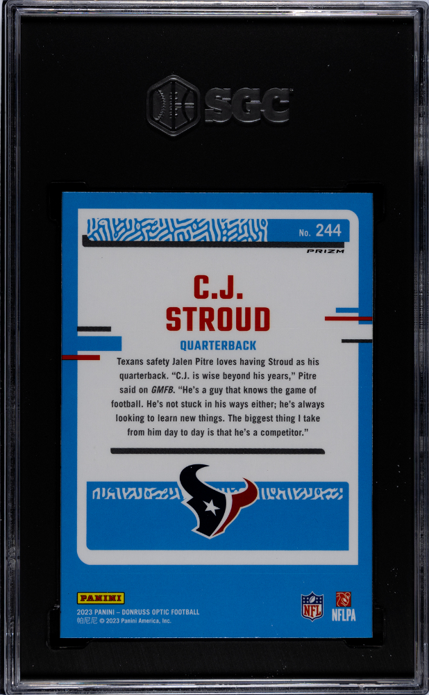 2023 Donruss Optic CJ Stroud Pink Prizm Rookie #244 SGC 10 Houston Texans