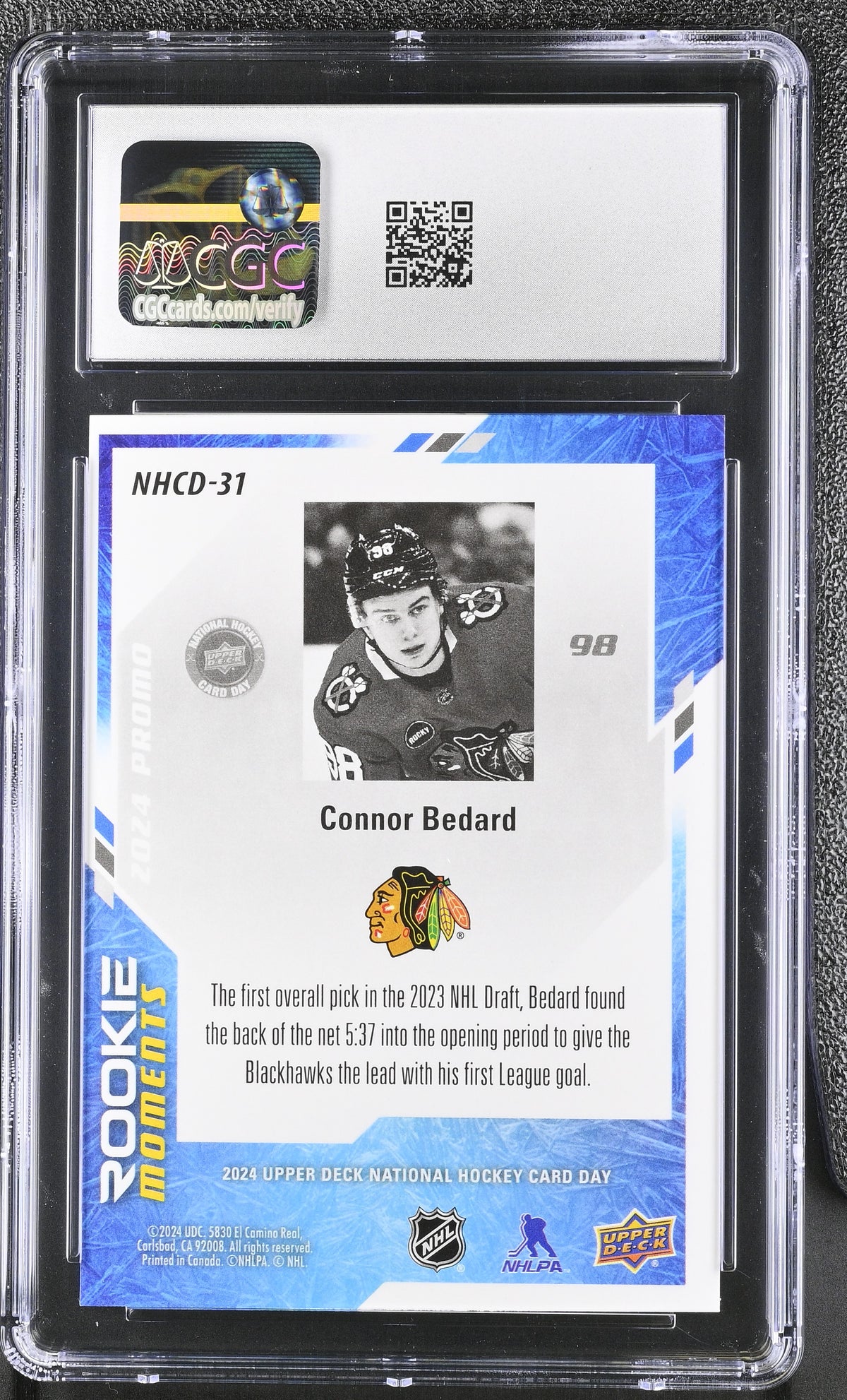 2024 UD Nat'l Hockey Card Day Connor Bedard #NHCD-31 CGC 10