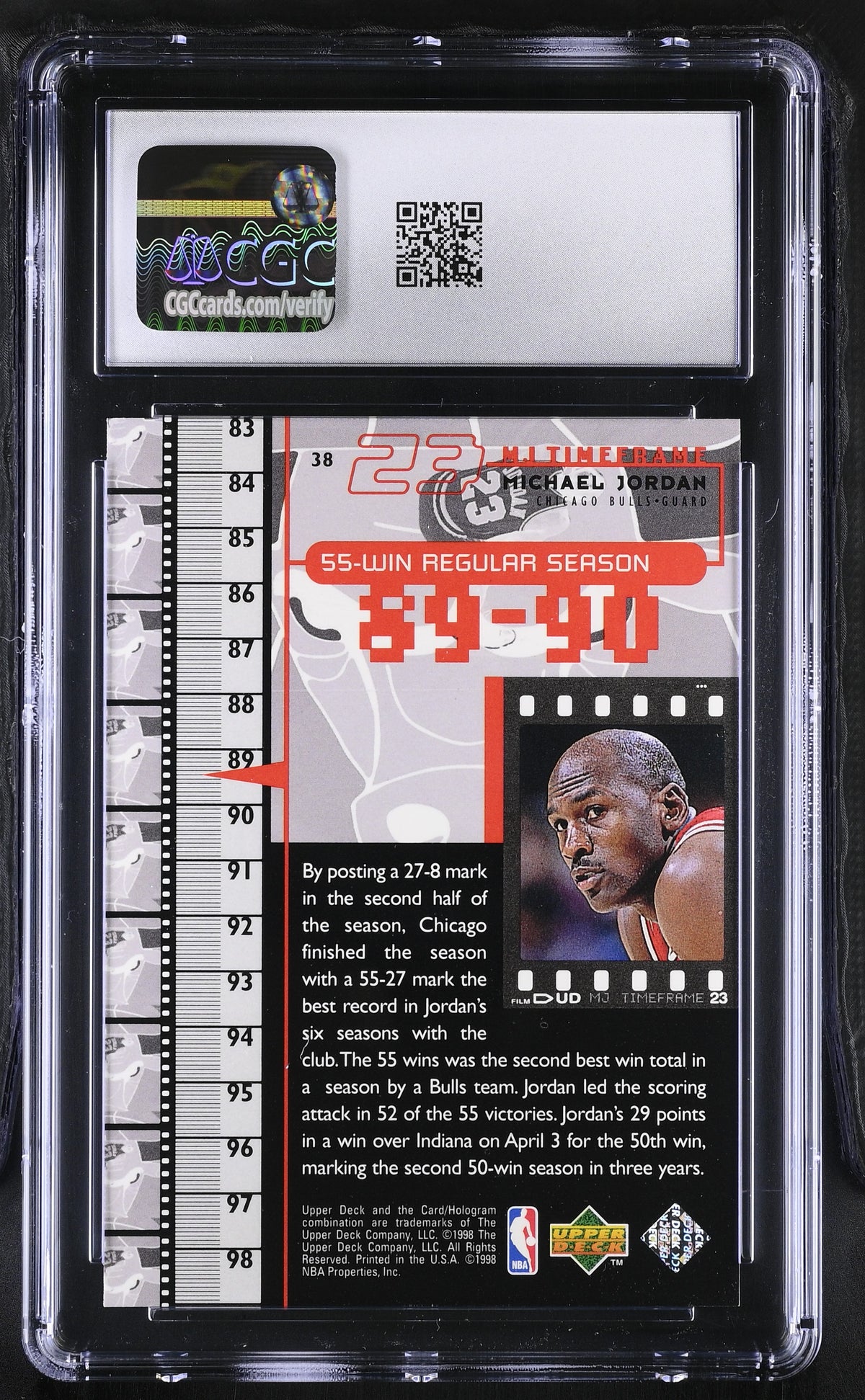 1998 Upper Deck MJ Living Legend Michael Jordan #38 CGC 9.5 Chicago Bulls