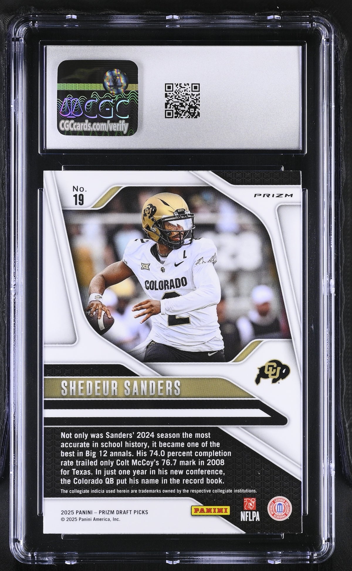2025 Panini Prizm Draft Picks Shedeur Sanders Gold Ice Rookie #19 CGC 9 Colorado