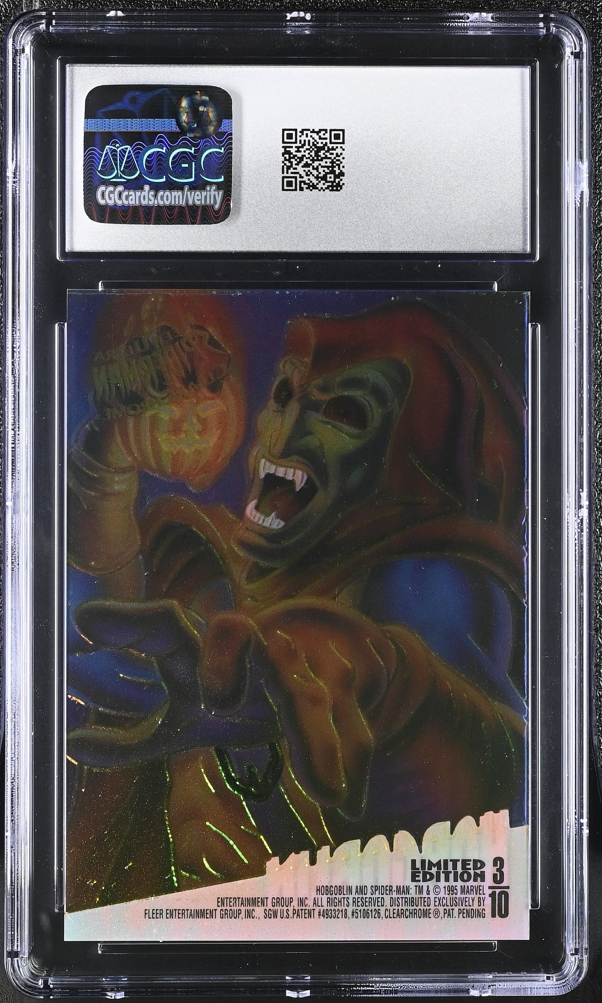 1995 Fleer Ultra Spider-Man Hobgoblin #3 of 10 ClearChrome CGC 10