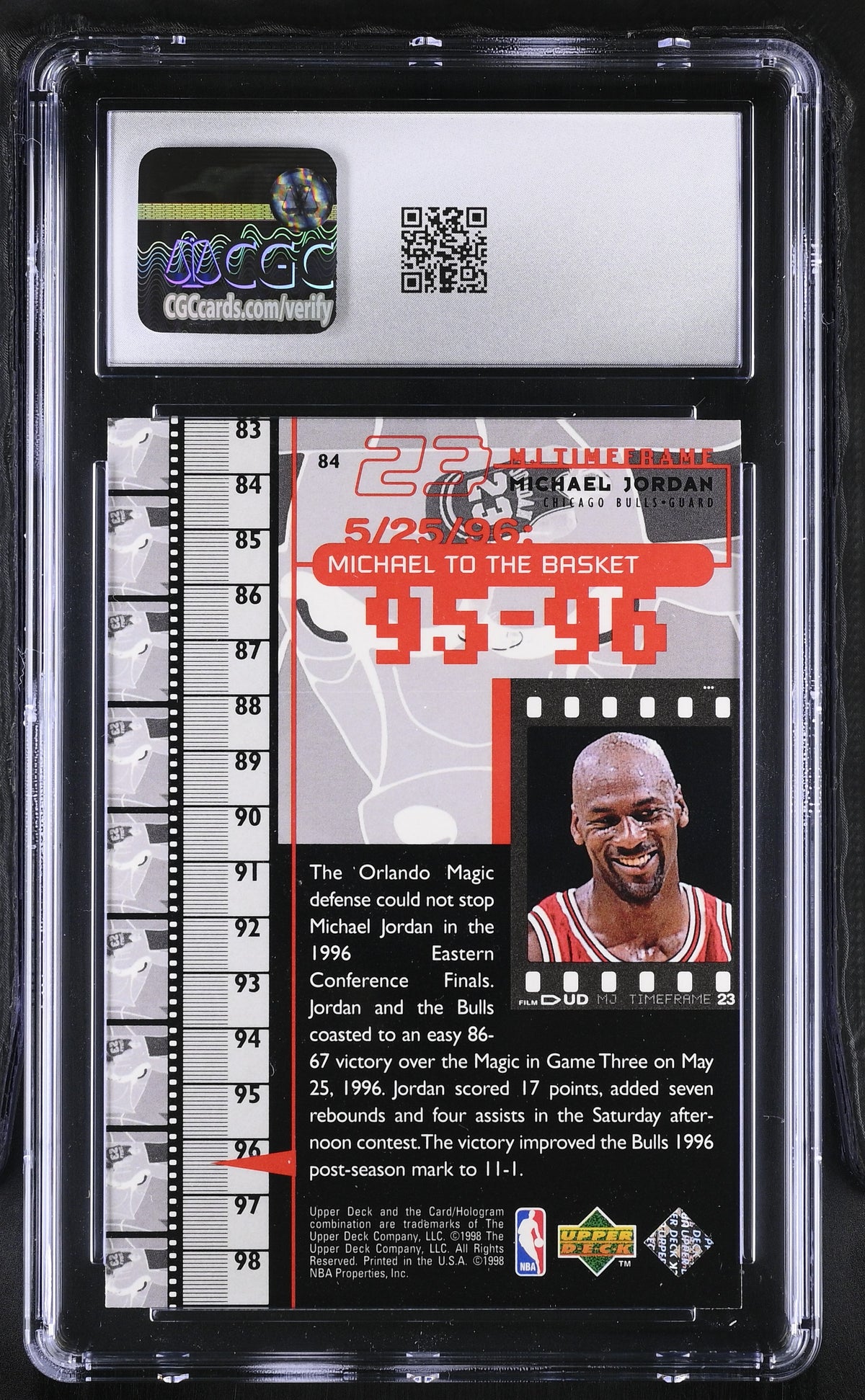 1998 Upper Deck MJ Living Legend Michael Jordan #84 CGC 9 Chicago Bulls