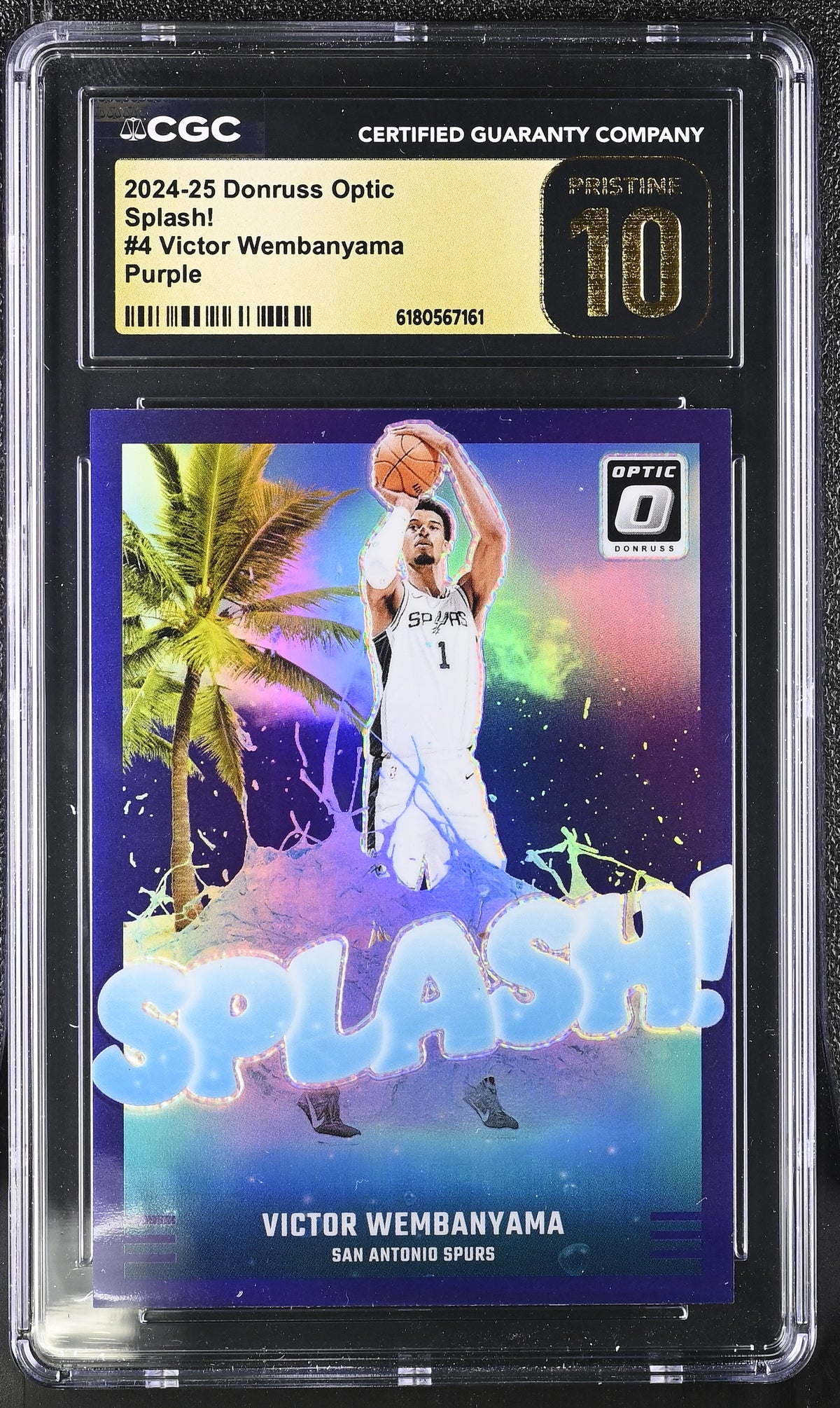 2024-25 Donruss Optic Victor Wembanyama Purple Splash! #4 CGC 10 Pristine Spurs