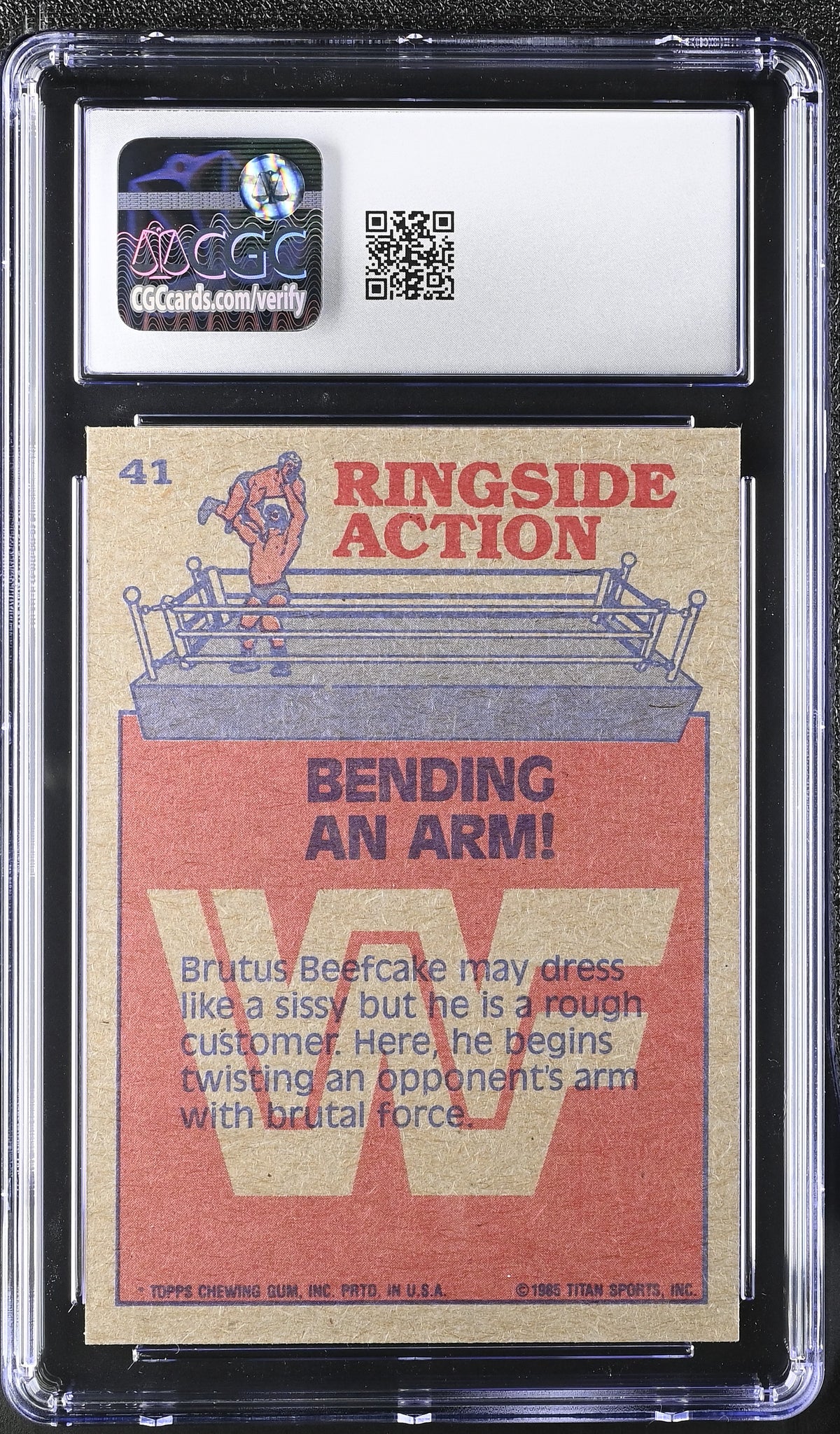 1985 Topps WWF Bending An Arm! #41 CGC 9