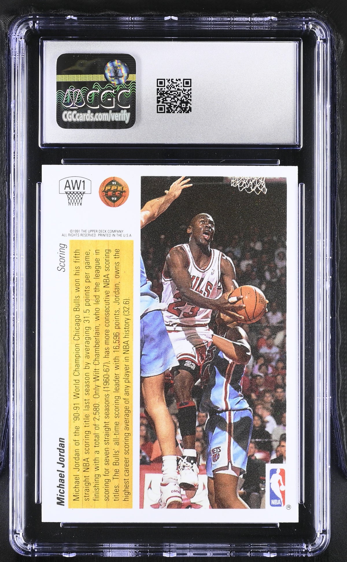 1991-92 Upper Deck Michael Jordan Scoring Award Winner Holograms #AW1 CGC 8