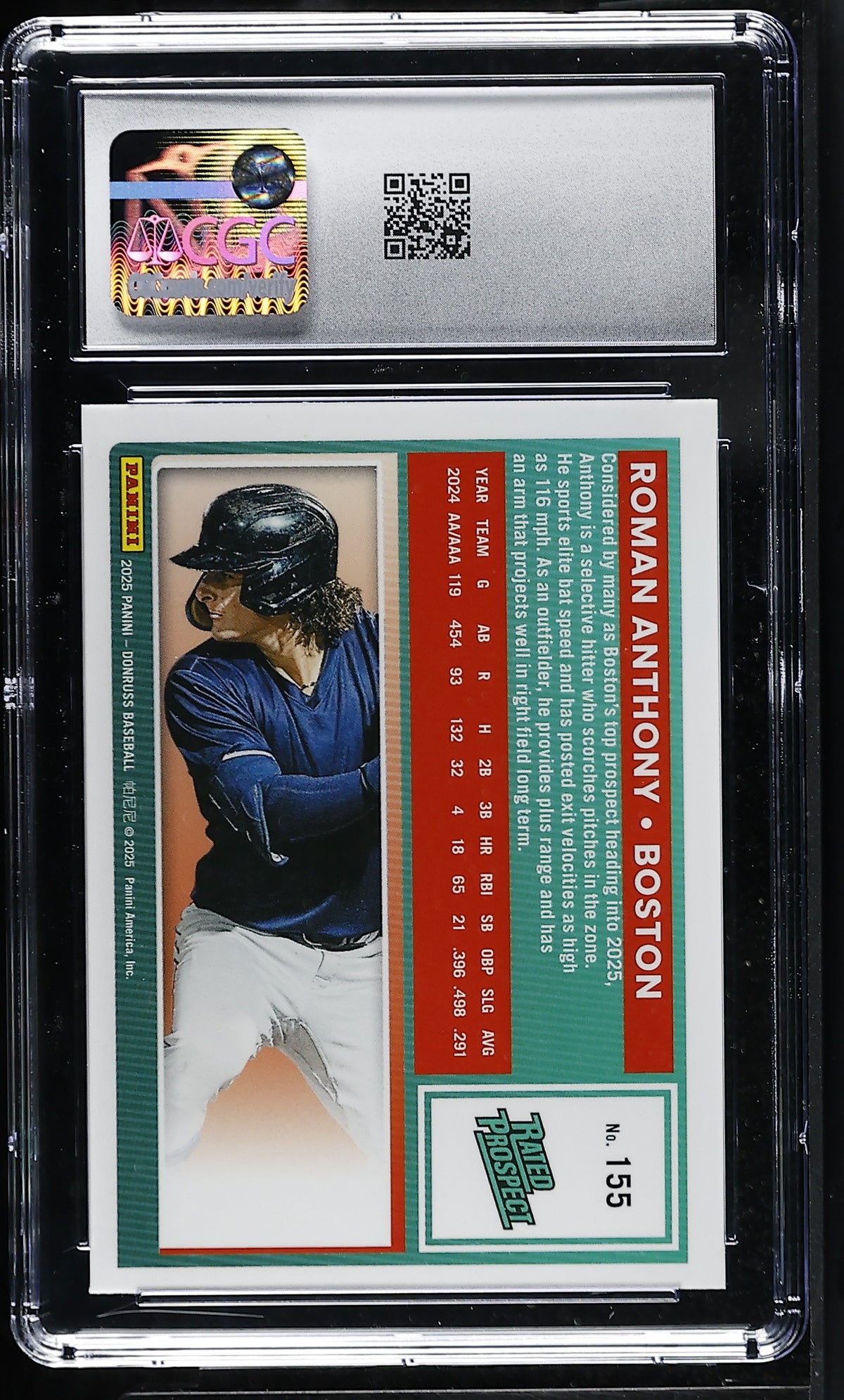 2025 Donruss Roman Anthony Rookie Optic #155 CGC 10 Boston Red Sox