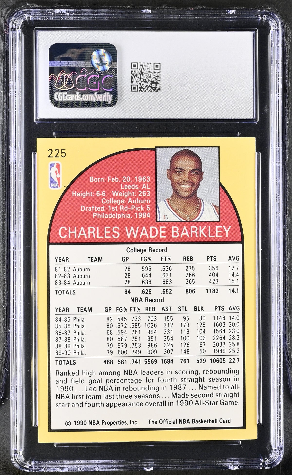 1990-91 Hoops Charles Barkley #225 CGC 10 Philadelphia 76ers
