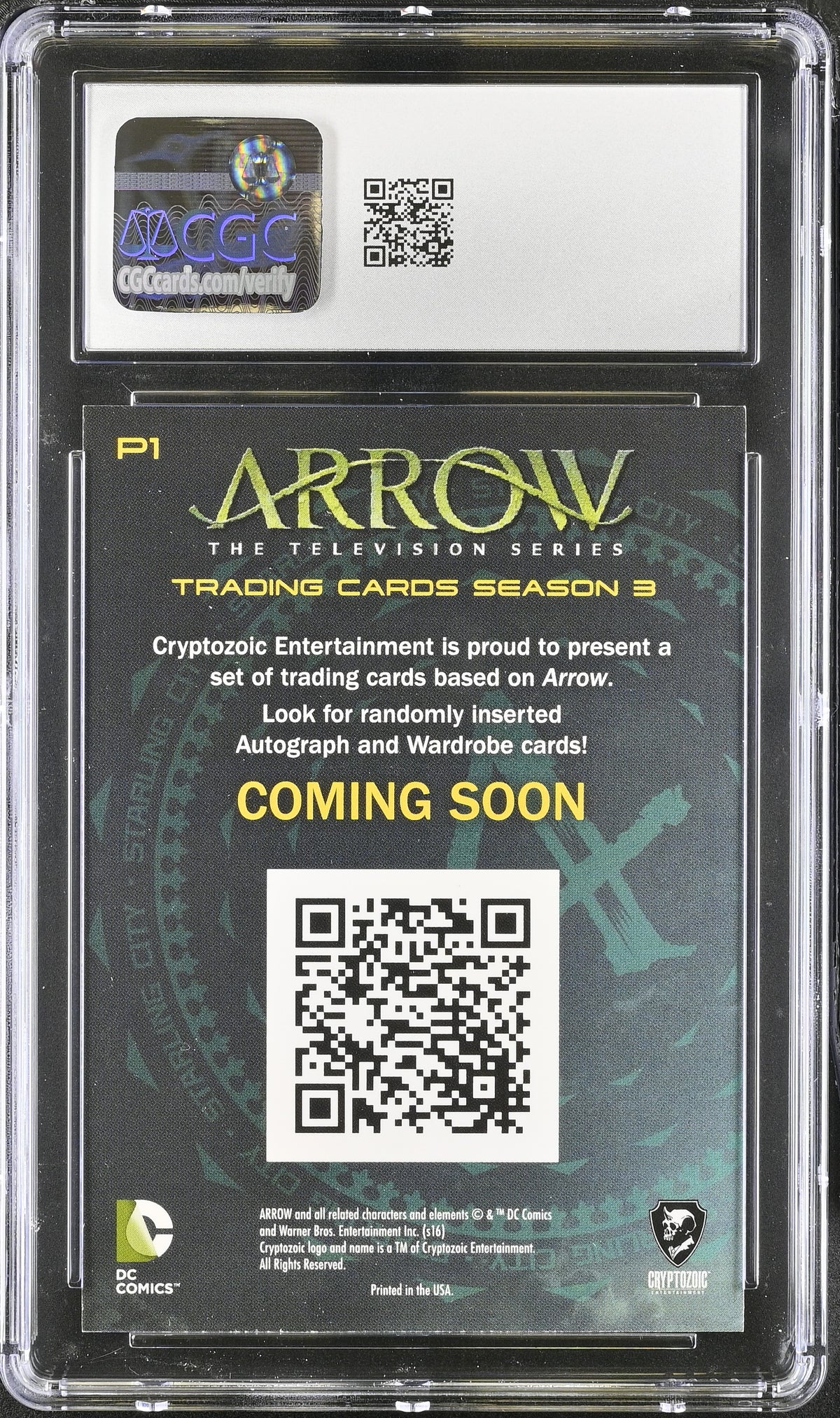 2017 DCC Arrow Season 3 Arrow Promo #P1 CGC 9