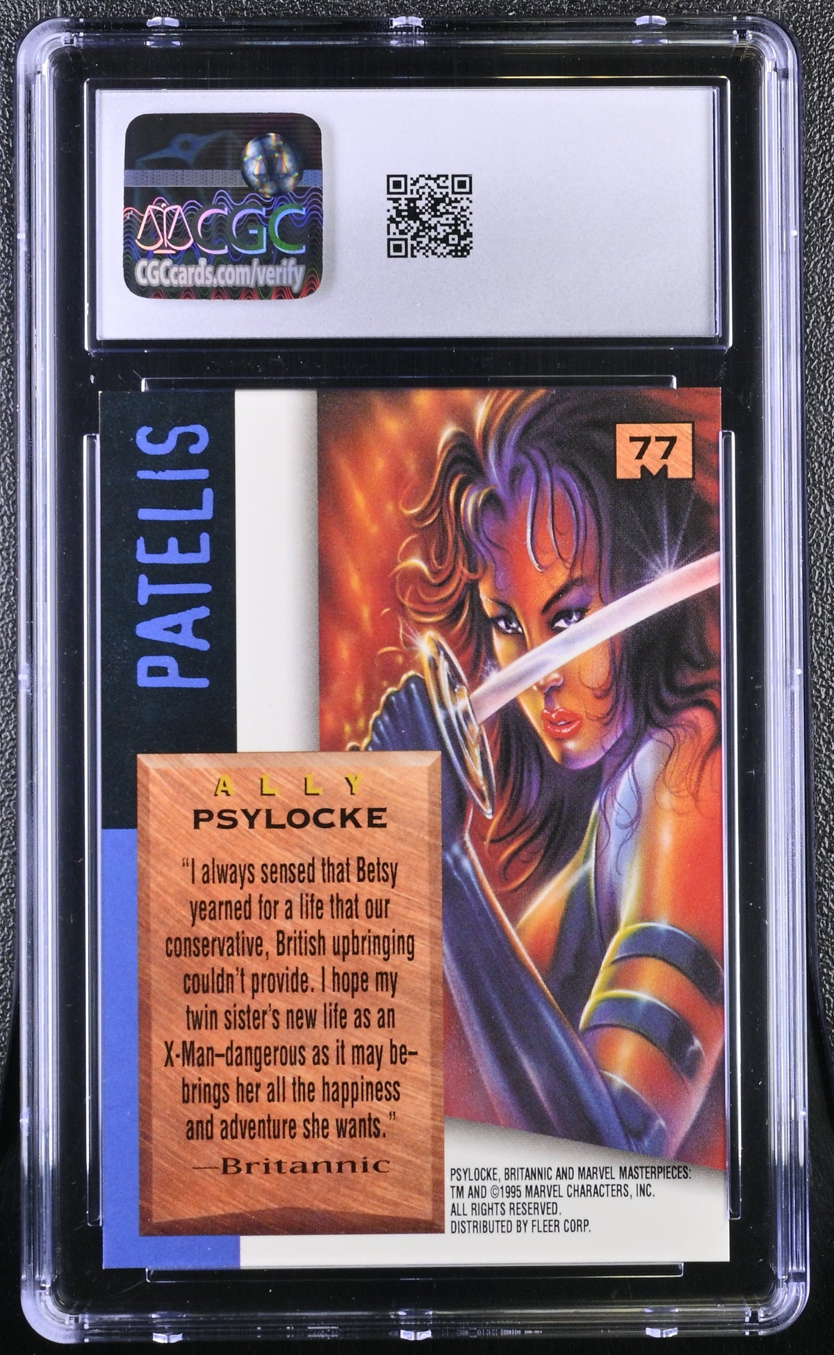 1995 Fleer Marvel Masterpieces Psylocke #77 CGC 9.5